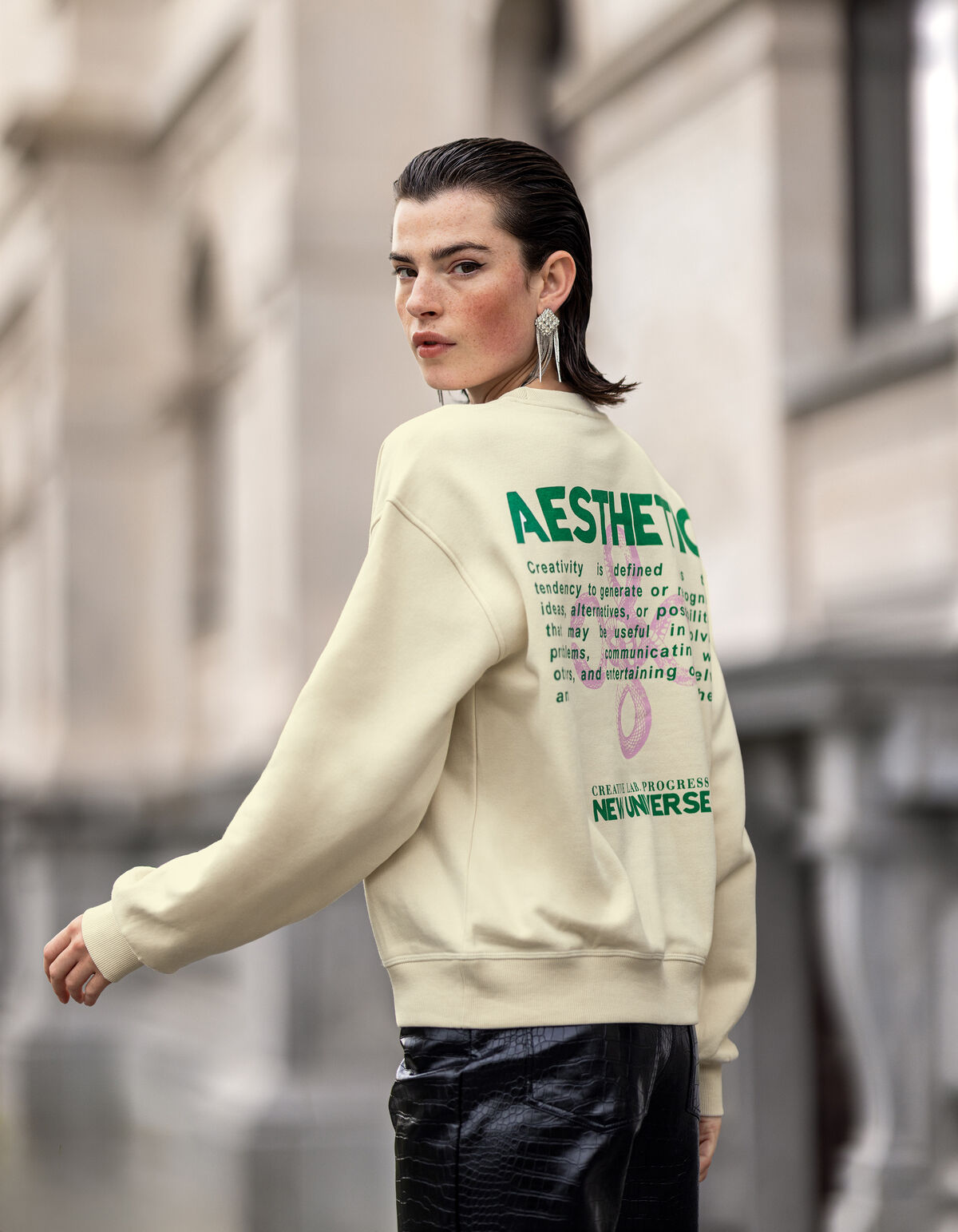 Artwork Sweater Gebroken Wit SHOEBY WOMEN