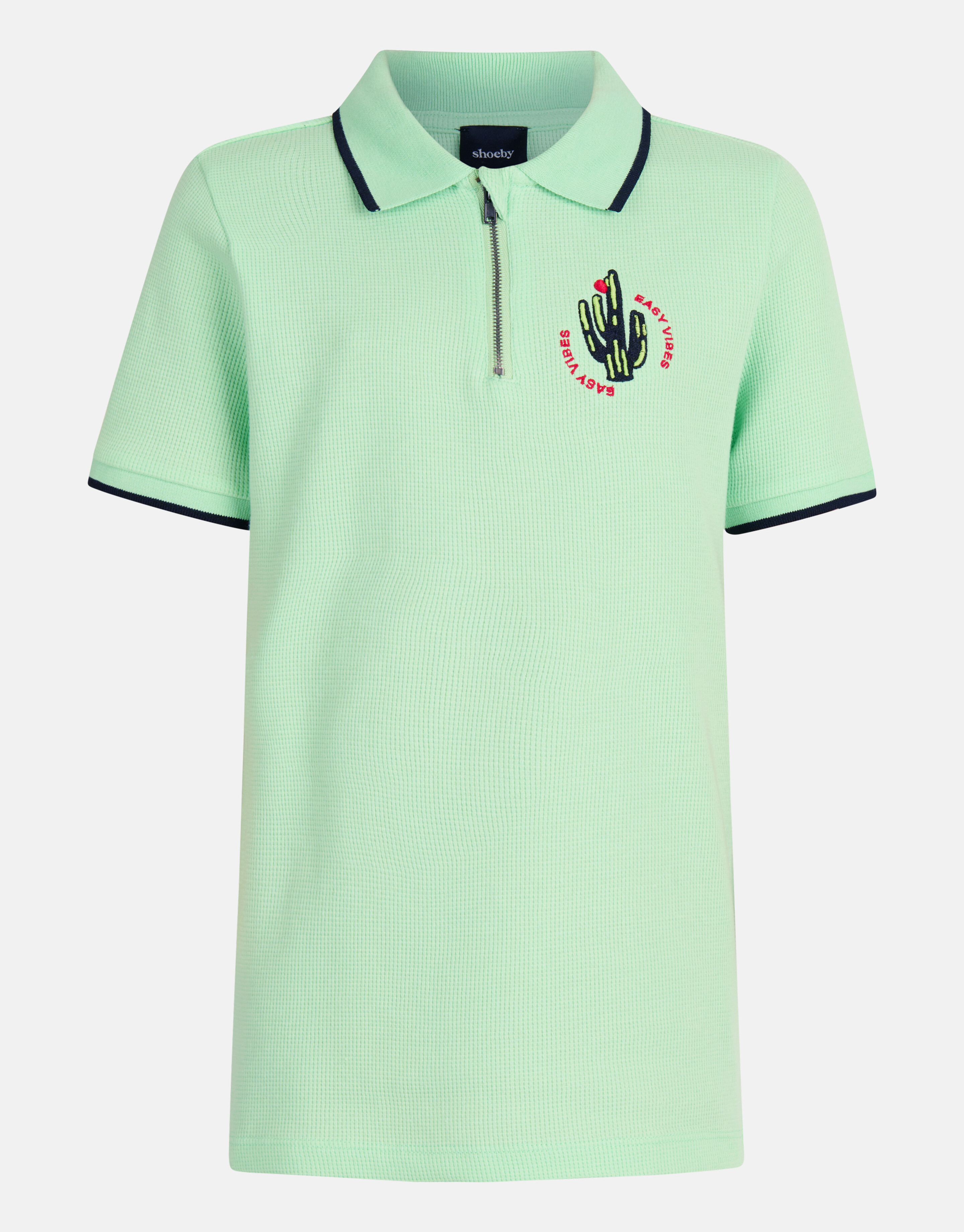 Structuur Zipper Polo Lichtgroen SHOEBY BOYS