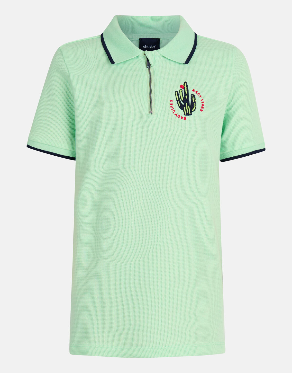 Structuur Zipper Polo Lichtgroen SHOEBY BOYS