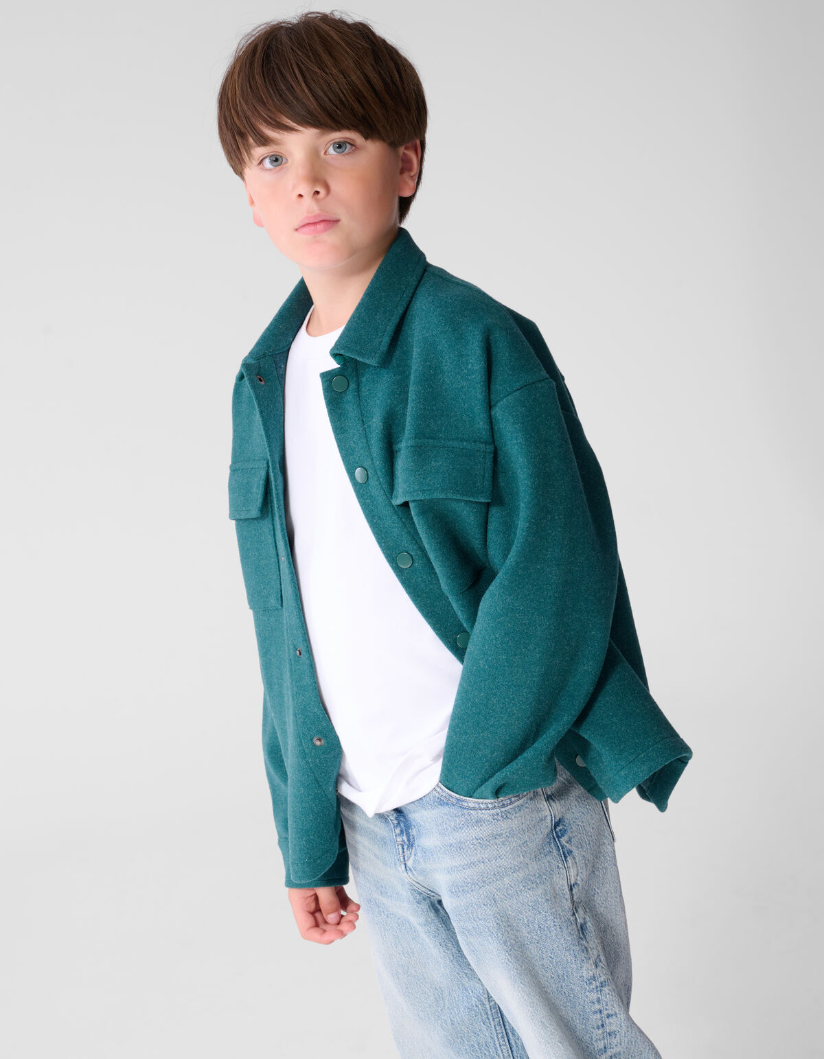 Felt Overhemd Donkergroen SHOEBY BOYS