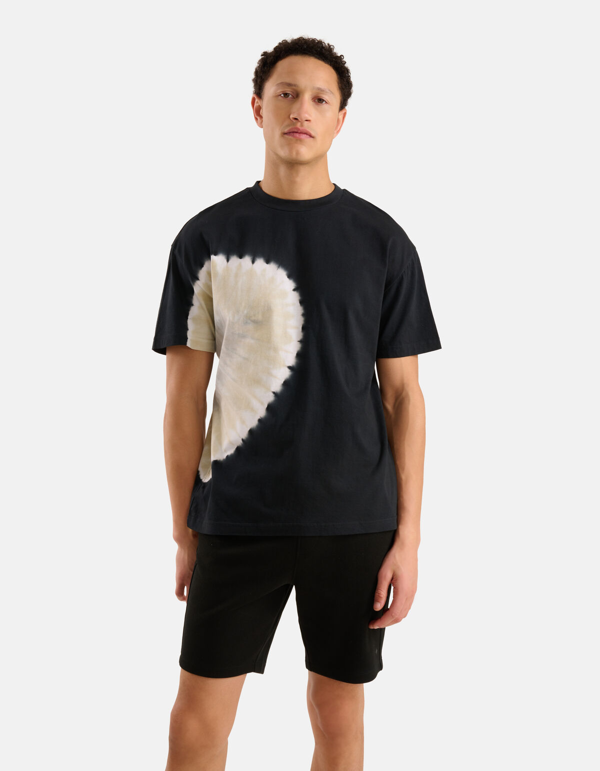 Tie Dye Print T-shirt Zwart SHOEBY MEN