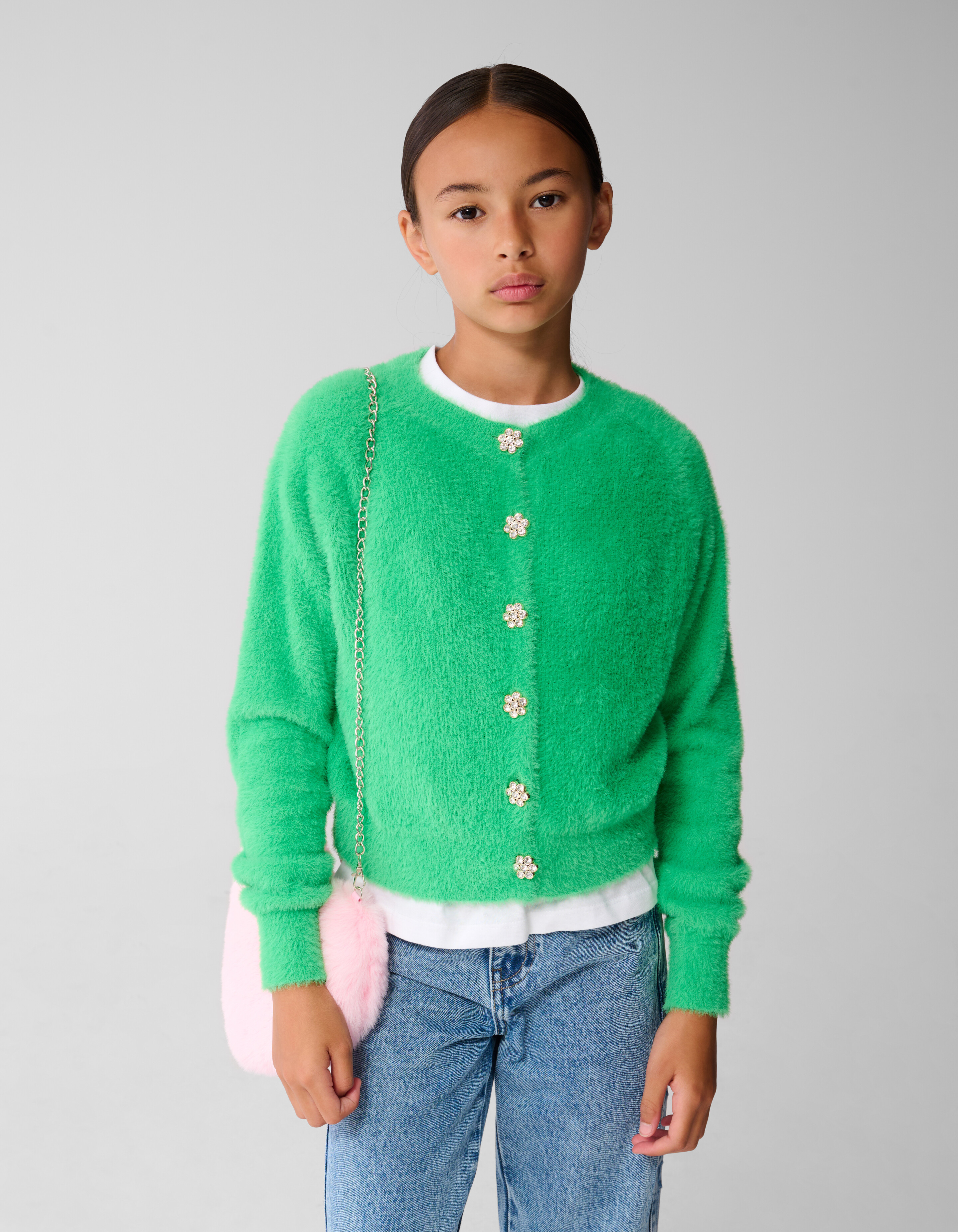 Harig Strass Vest Groen SHOEBY GIRLS