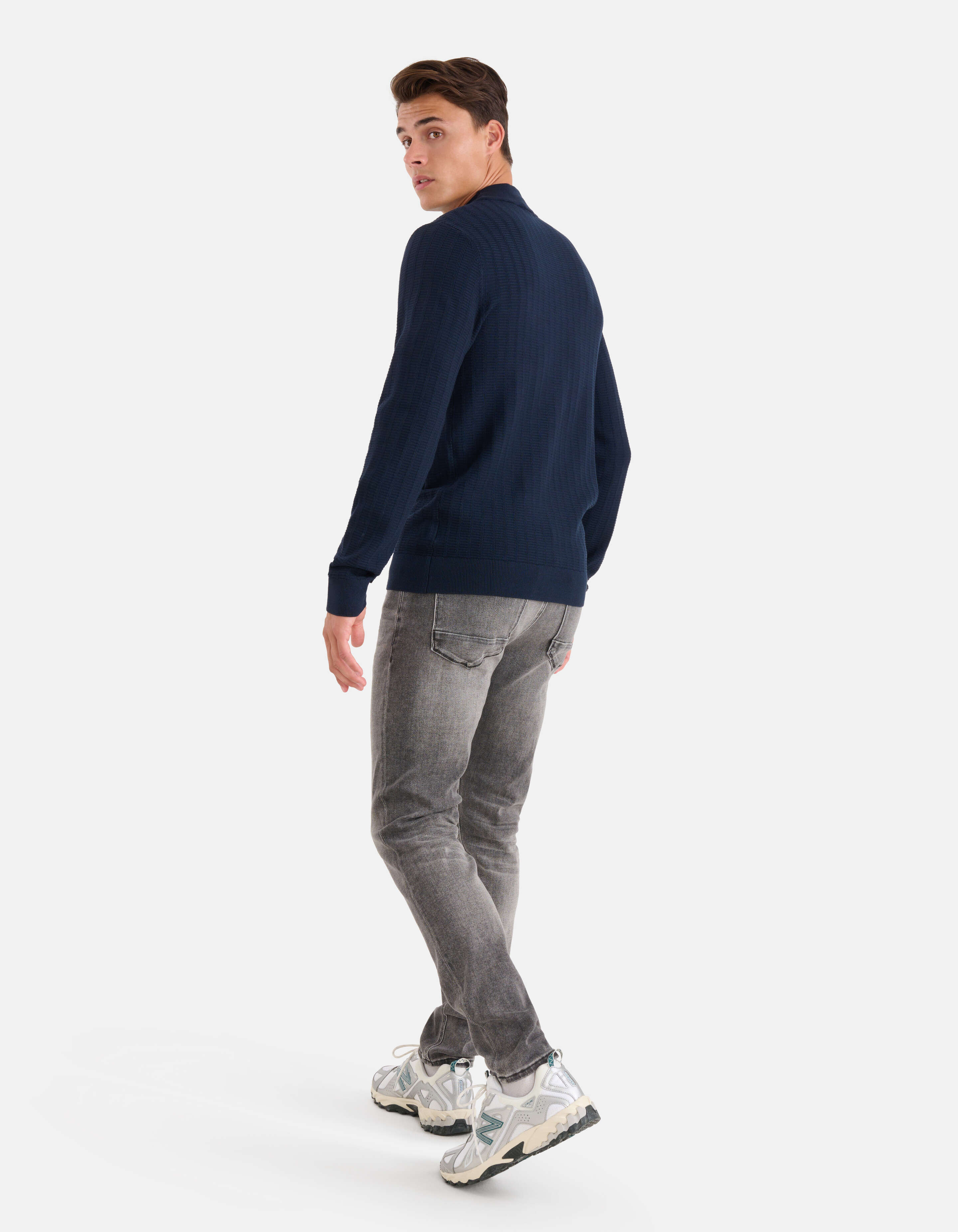 Structuur Trui Donkerblauw SHOEBY MEN