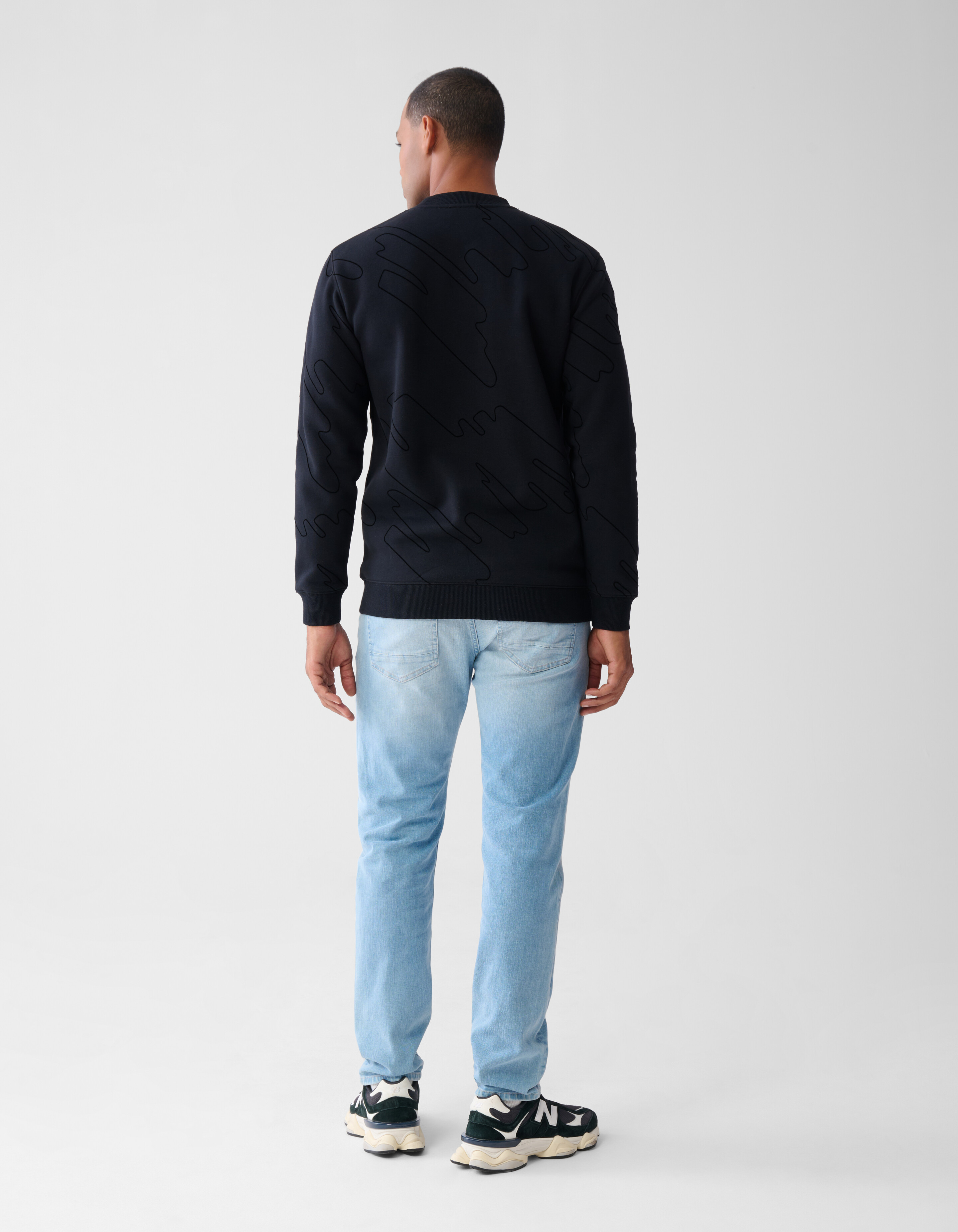 Flock Print Sweater Zwart SHOEBY MEN