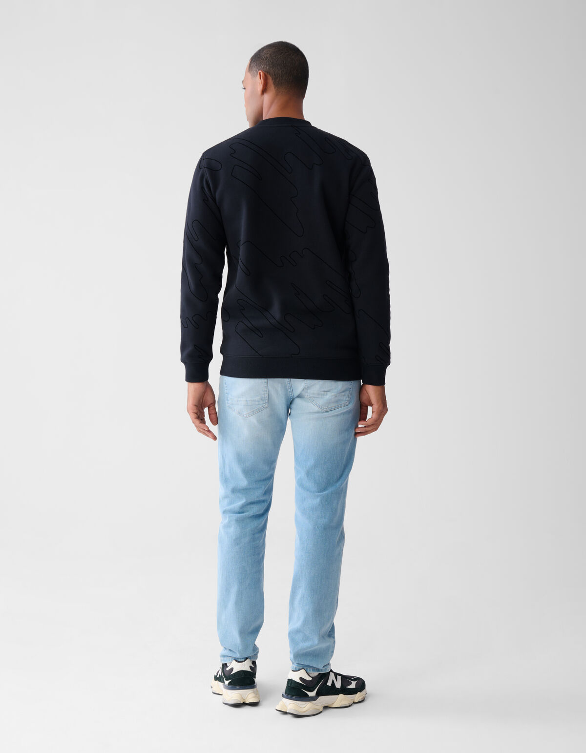 Flock Print Sweater Zwart SHOEBY MEN