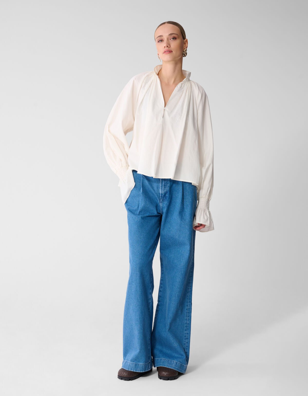 Oversized Smock Sleeve Blouse Wit SHOEBY WOMEN