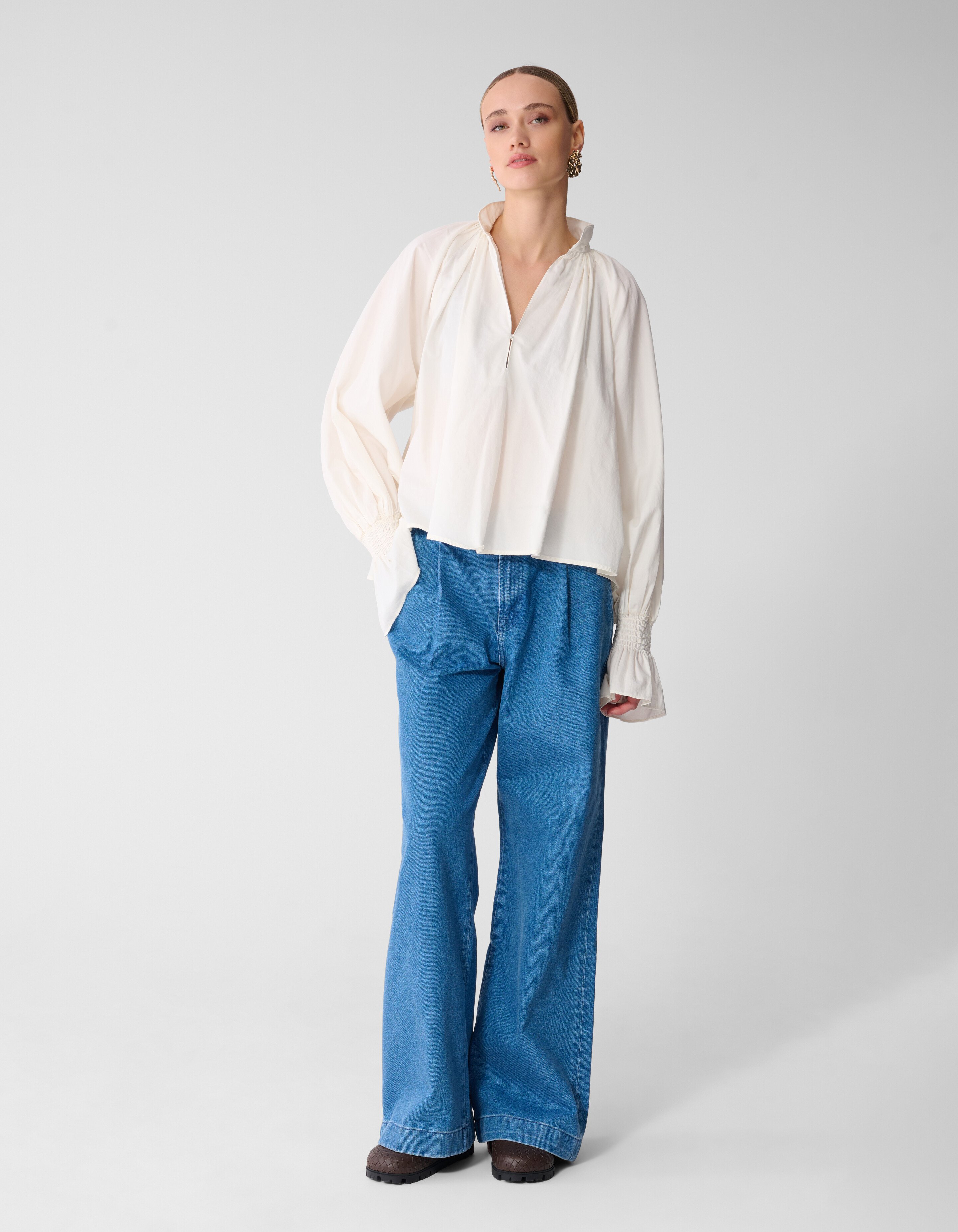 Oversized Smock Sleeve Blouse Wit SHOEBY WOMEN