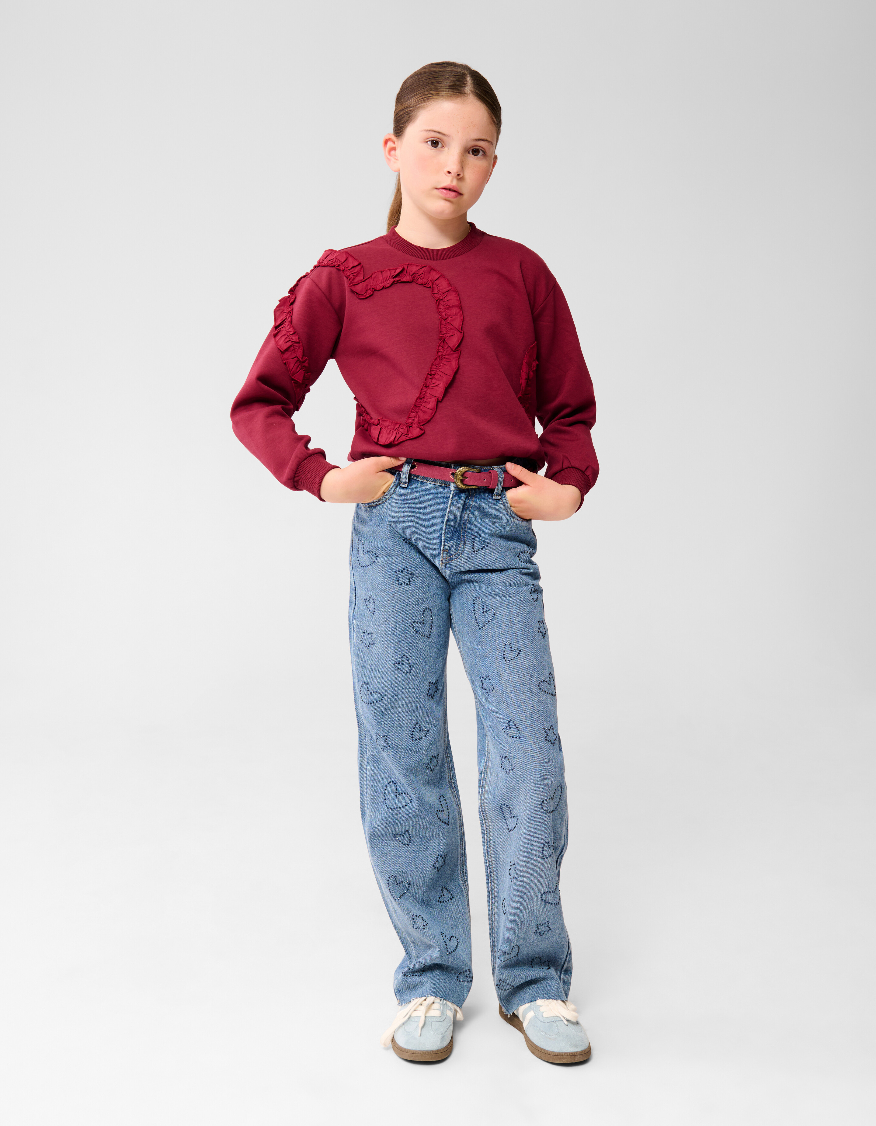 Strass Straight Fit Jeans Donkerblauw SHOEBY GIRLS