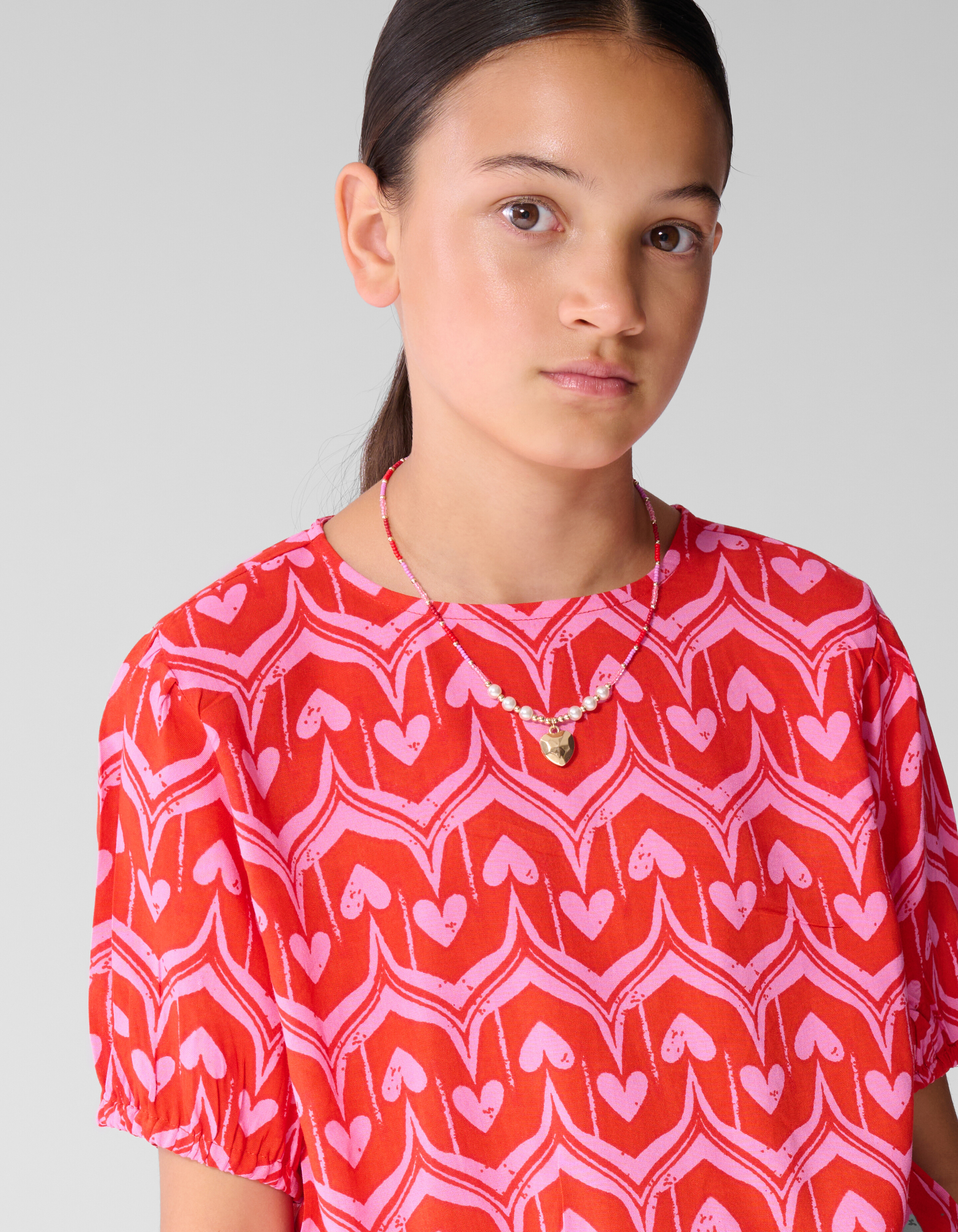 Heart Print Top Roze/Rood SHOEBY GIRLS