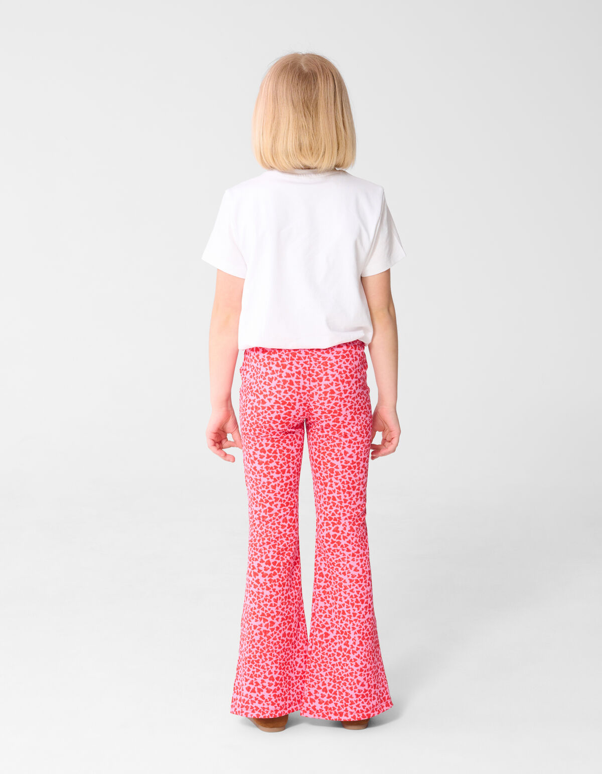 Rib Heart Flaired Legging Roze SHOEBY GIRLS