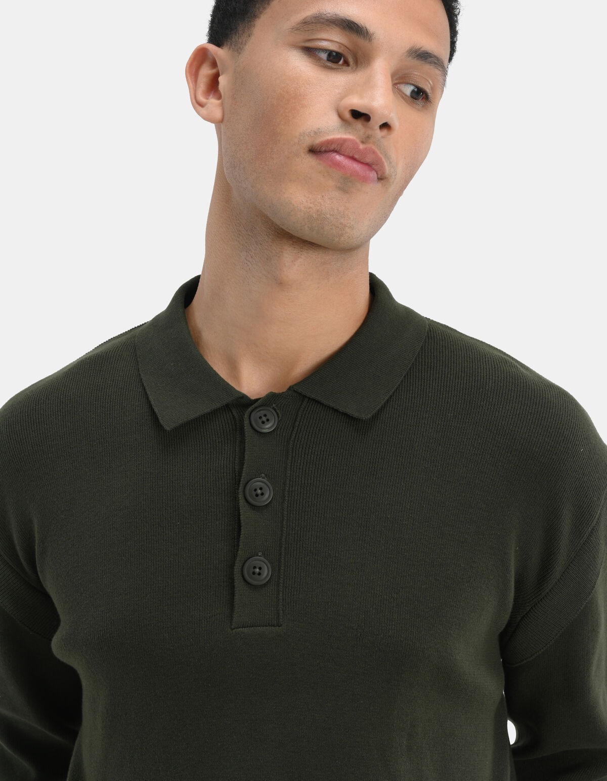 Gebreide Polo Donkergroen SHOEBY MEN