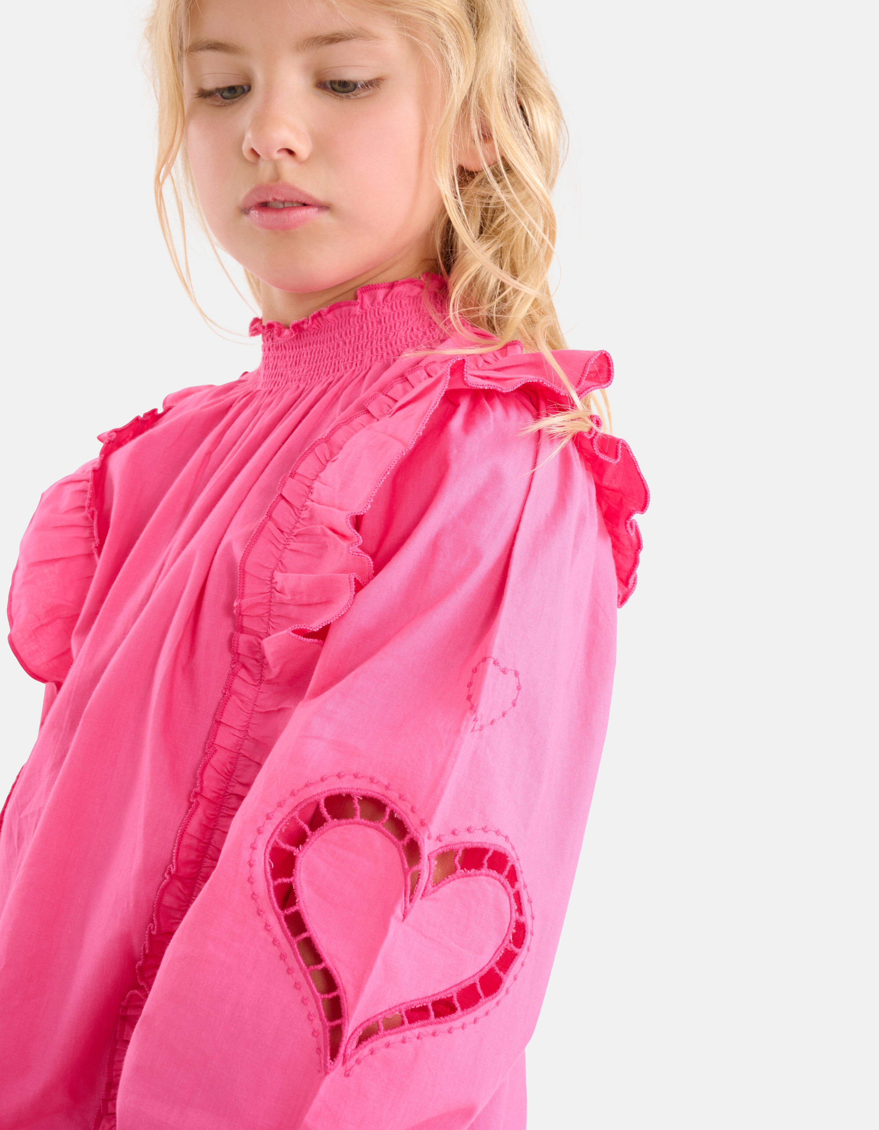 Poplin Embroidery Blouse Roze SHOEBY GIRLS