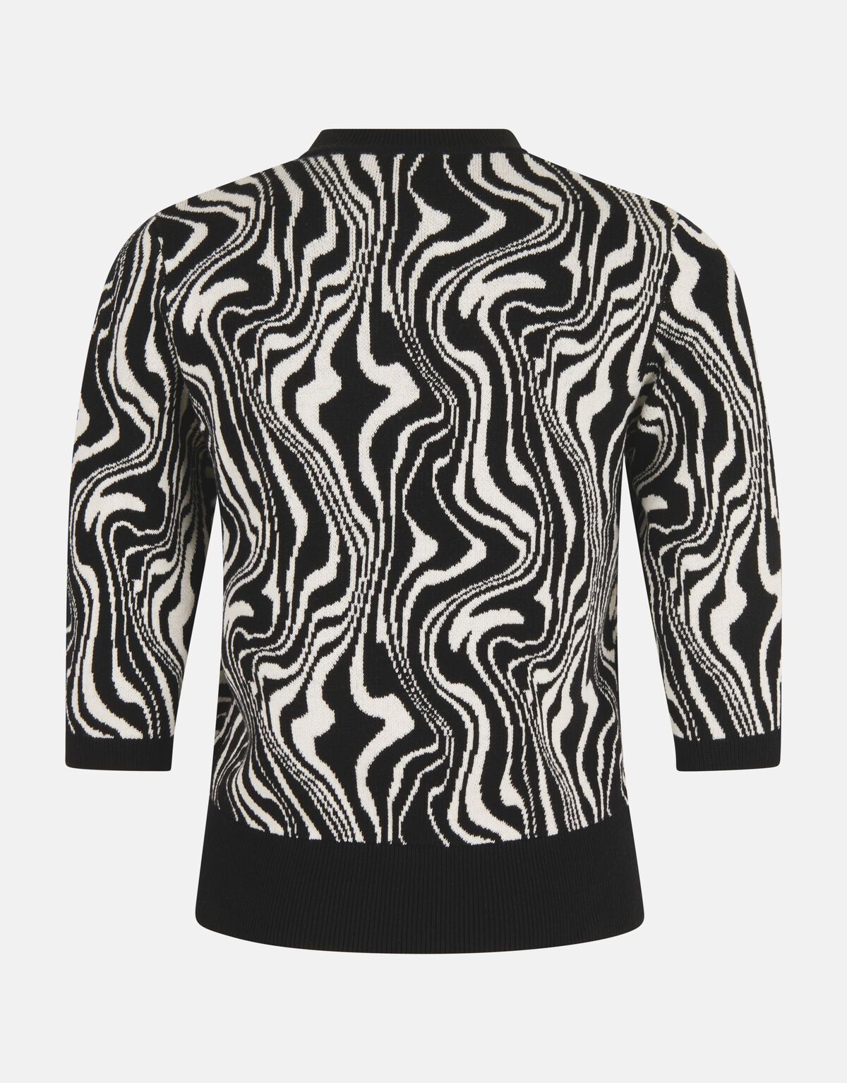 Jacquard Swirl Trui Zwart/Wit SHOEBY WOMEN