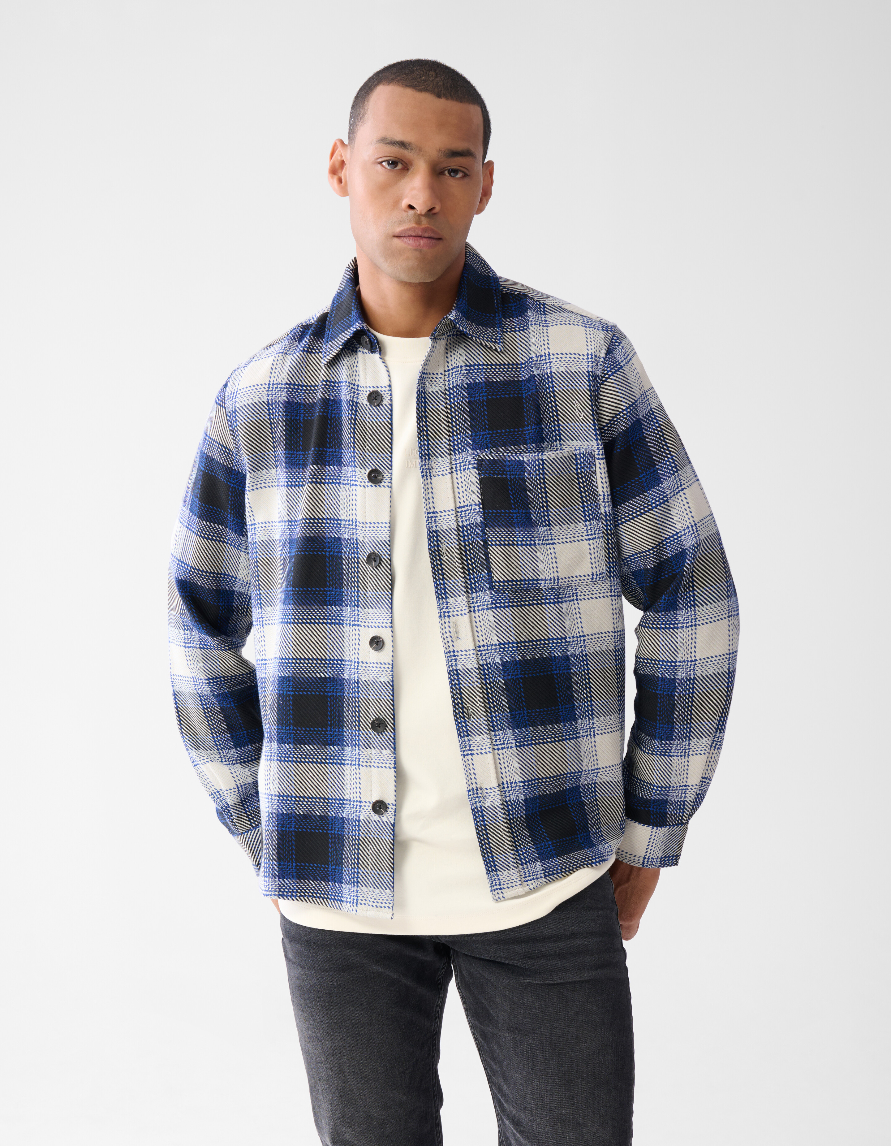 Ruiten Overshirt Gebroken Wit SHOEBY MEN