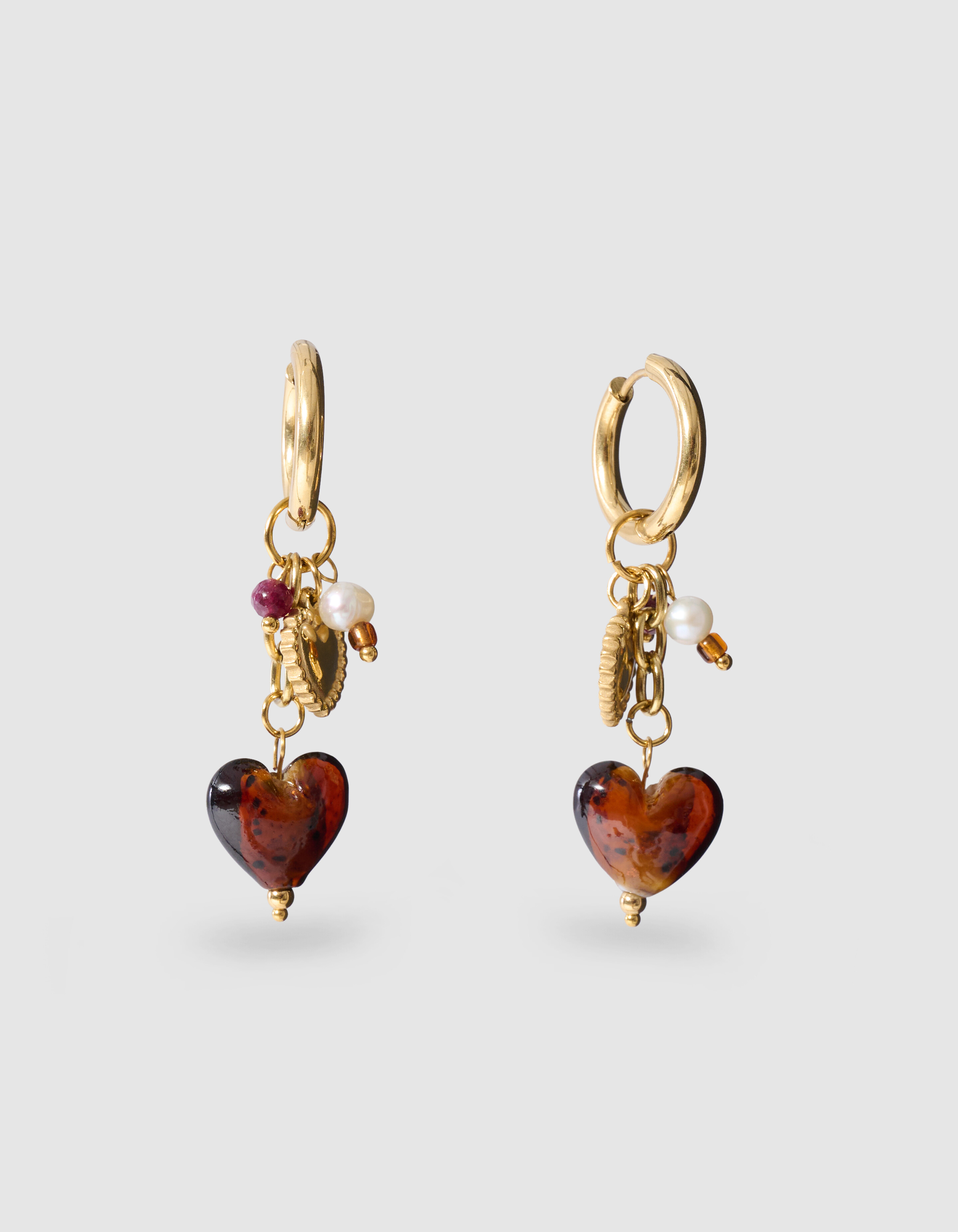 Heart Charm Oorbellen Goud SHOEBY ACCESSOIRES