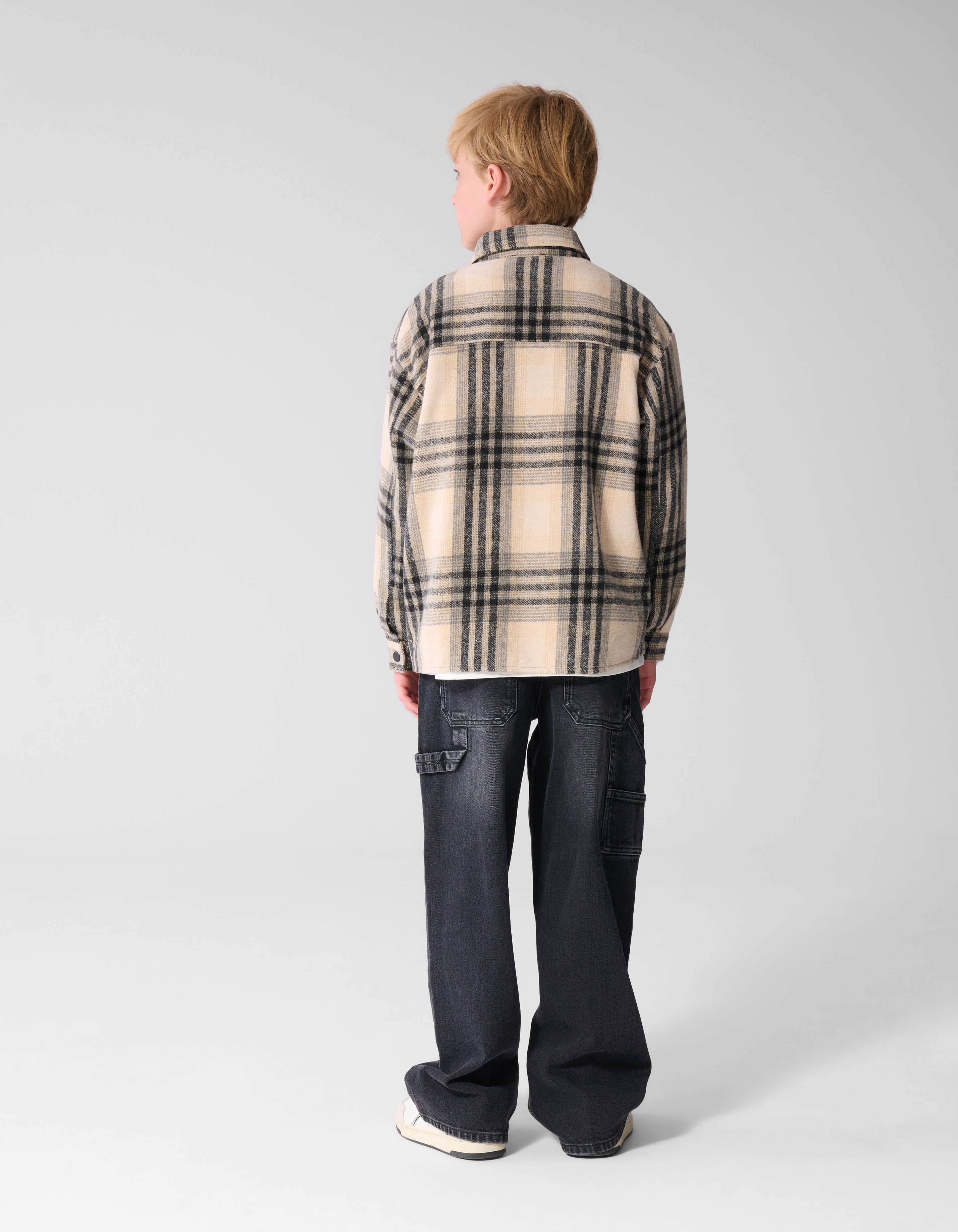 Destroyed Check Overshirt Gebroken Wit/Zwart SHOEBY BOYS