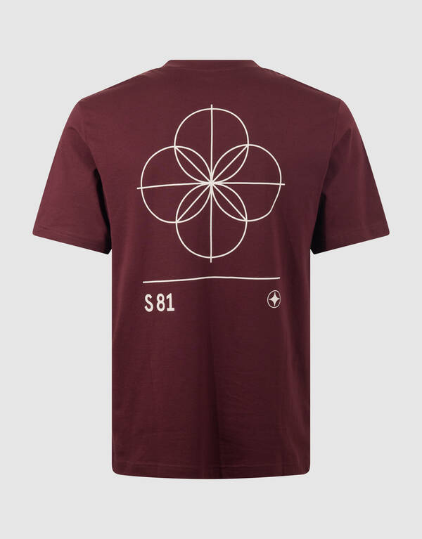 Geometry Artwork T-shirt Donkerrood SHOEBY MEN