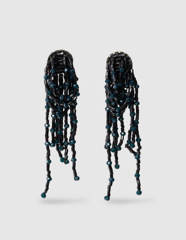 Multi Beaded Oorbellen Zwart SHOEBY ACCESSOIRES