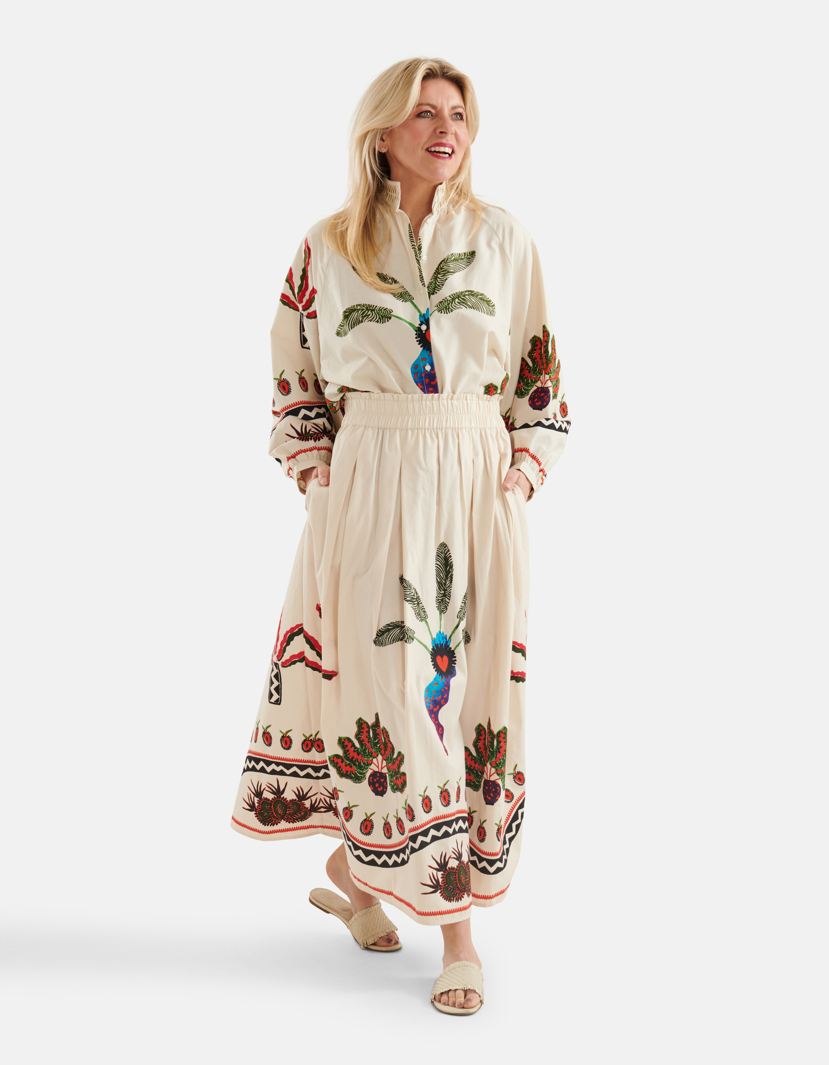 Printed Rok Gebroken Wit SHOEBY WOMEN