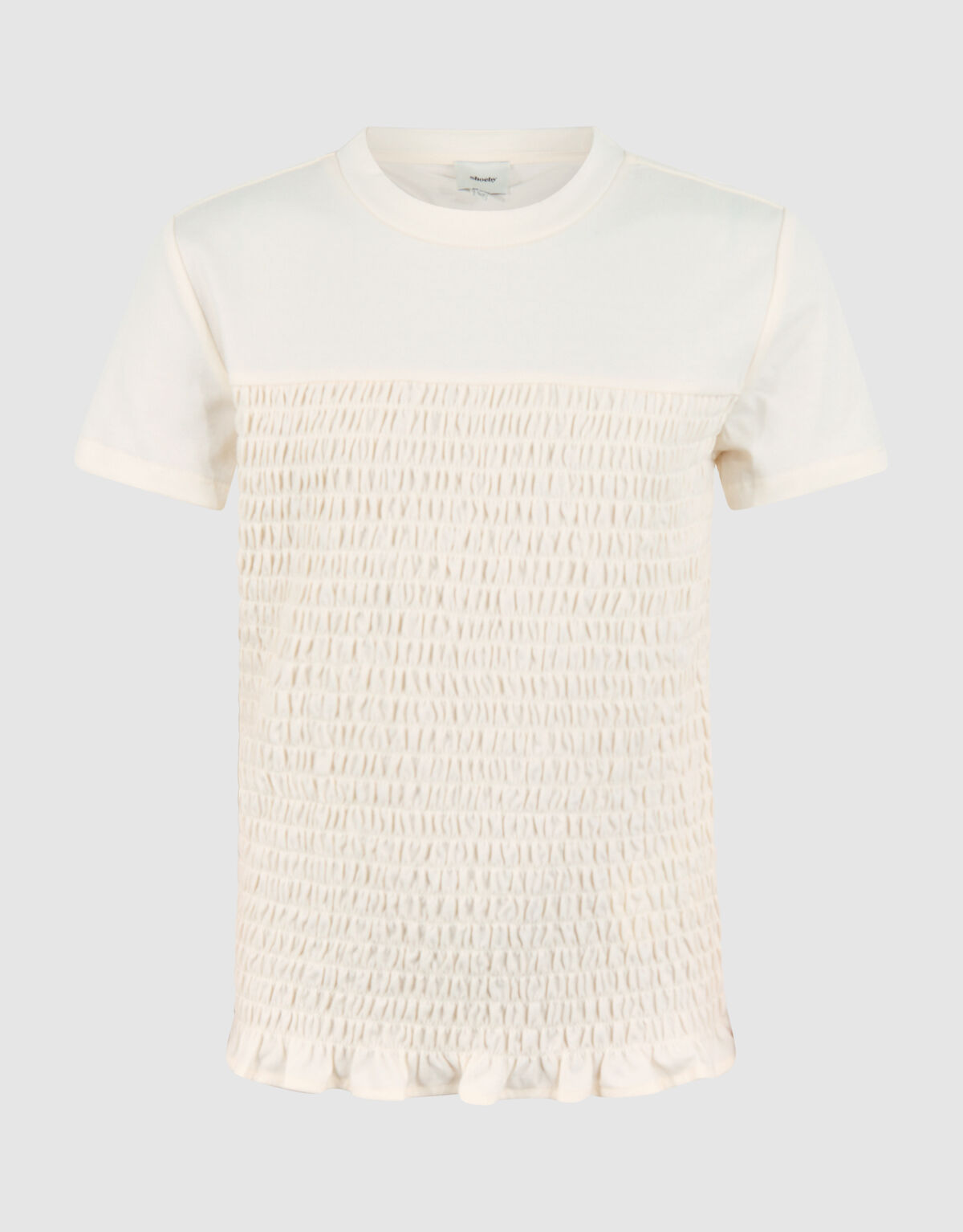 Structuur T-shirt Gebroken Wit SHOEBY GIRLS