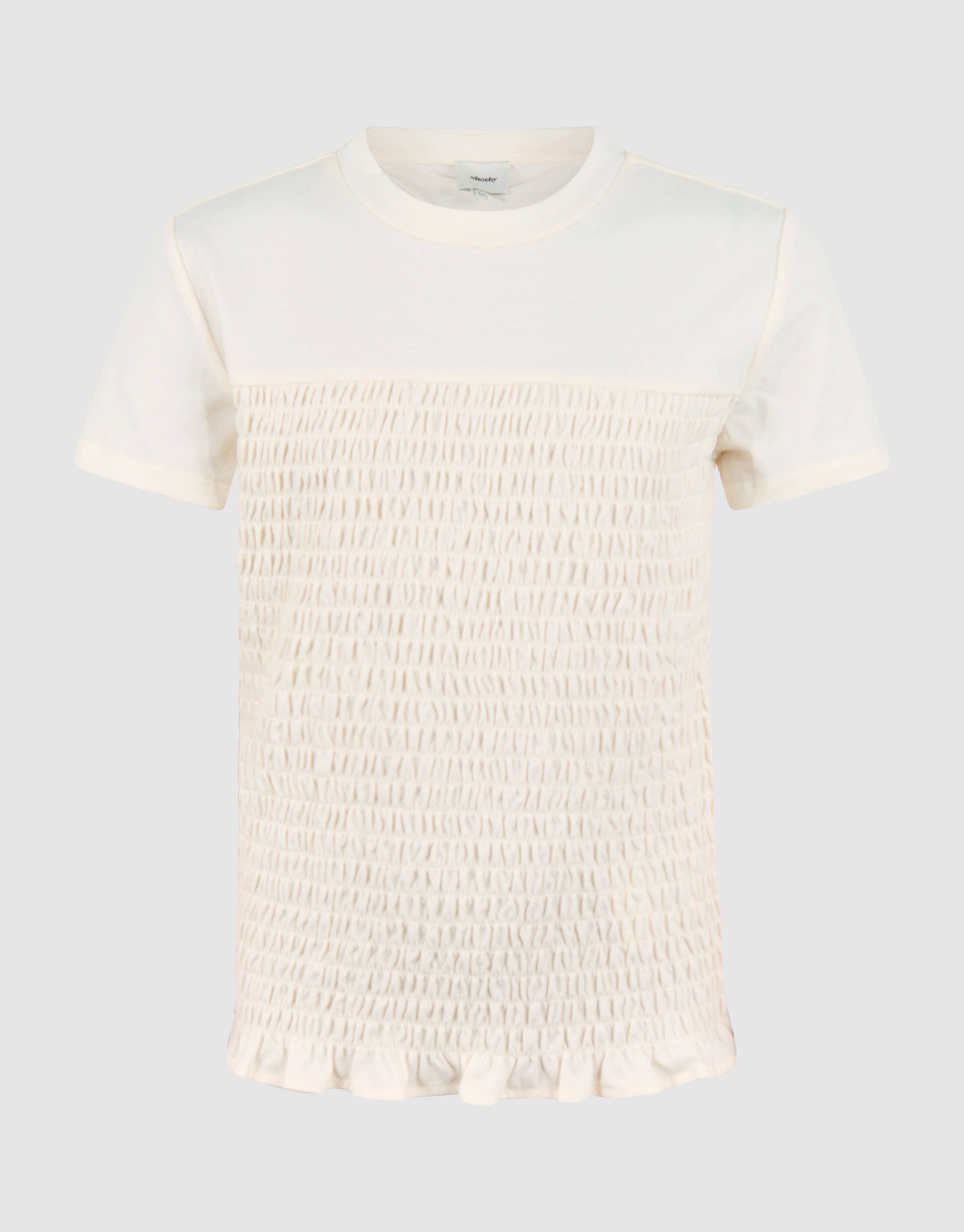 Structuur T-shirt Gebroken Wit SHOEBY GIRLS