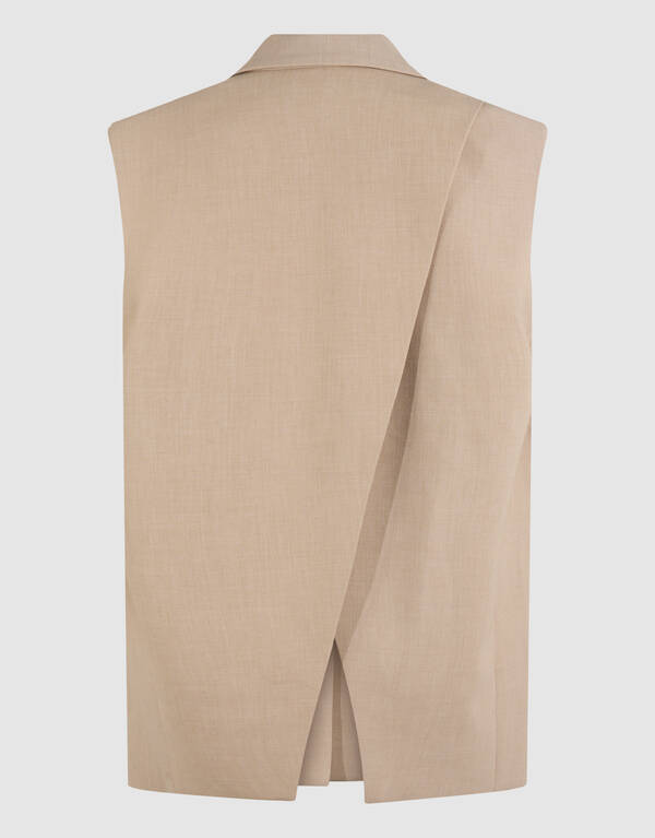 Chain Sleeveless Blazer Zand SHOEBY WOMEN