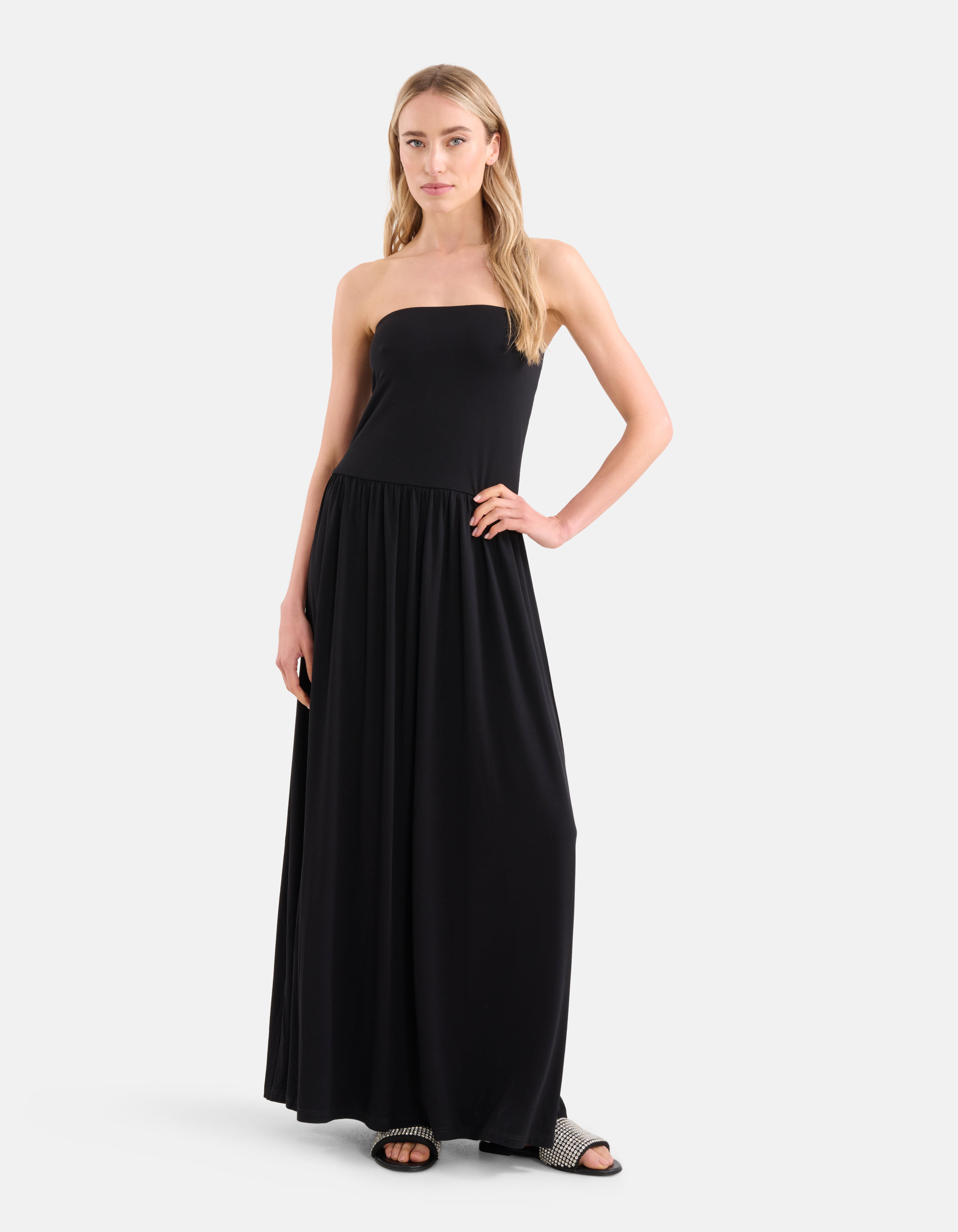 Strapless Maxi Jurk Zwart By Lonneke Shoeby