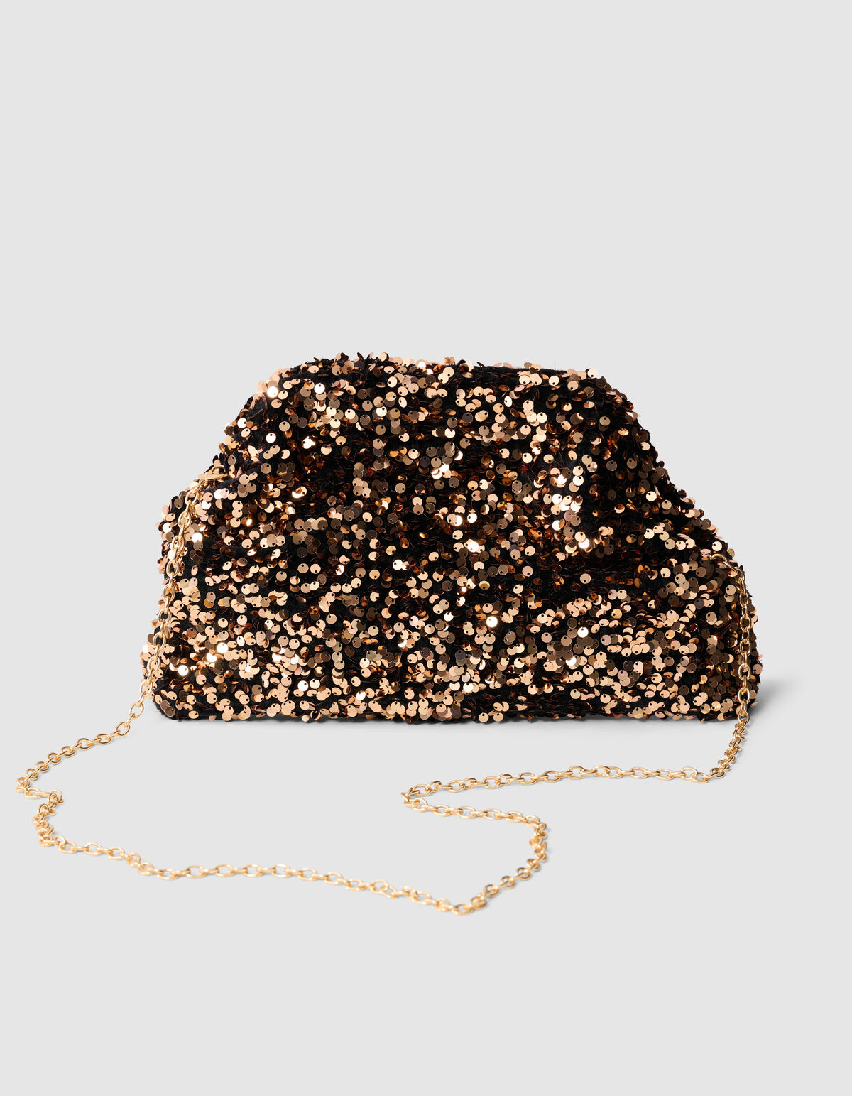 Sequin Clutch Donkerbruin SHOEBY ACCESSOIRES