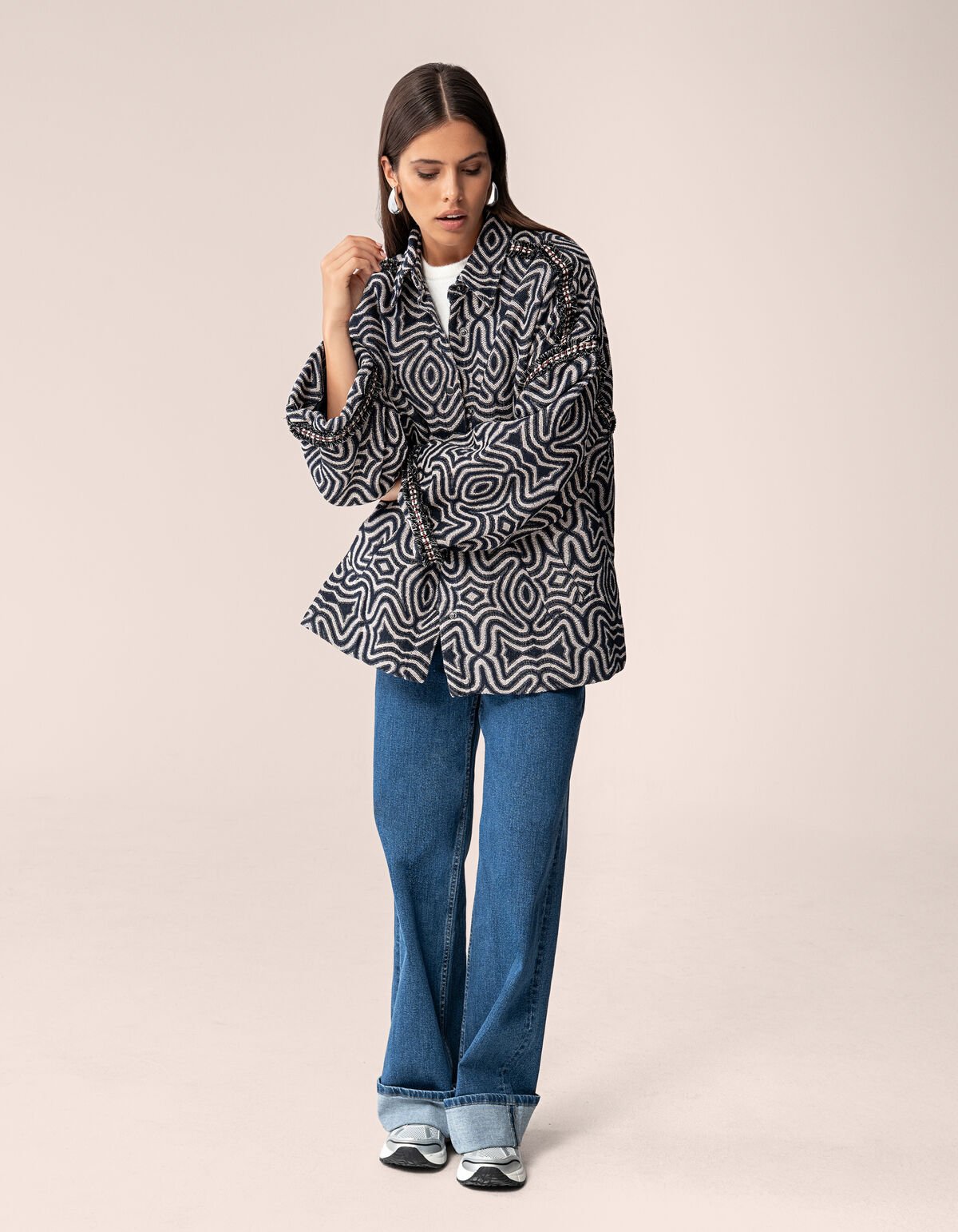 Jacquard Tape Jack Donkerblauw By Mieke SHOEBY WOMEN