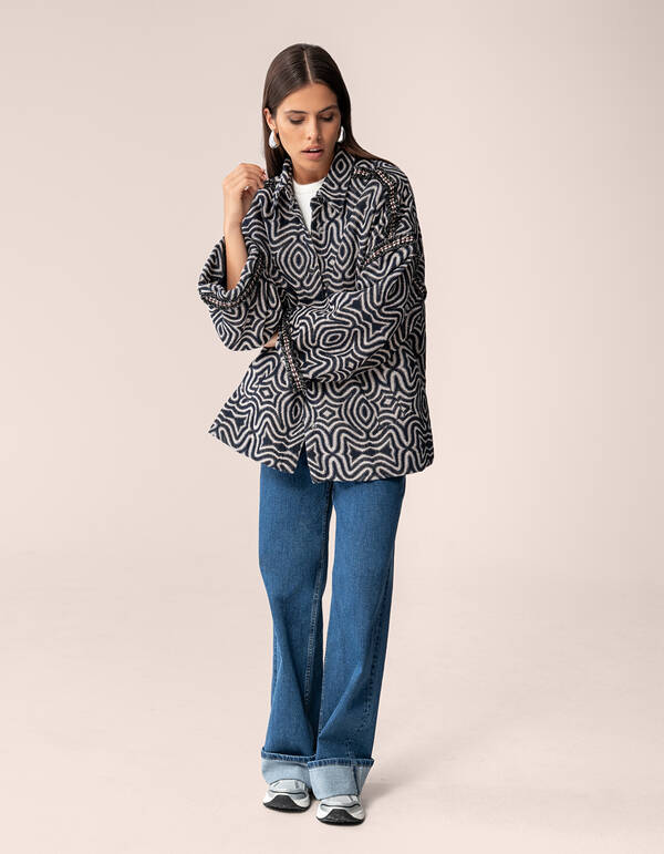 Jacquard Tape Jack Donkerblauw By Mieke SHOEBY WOMEN