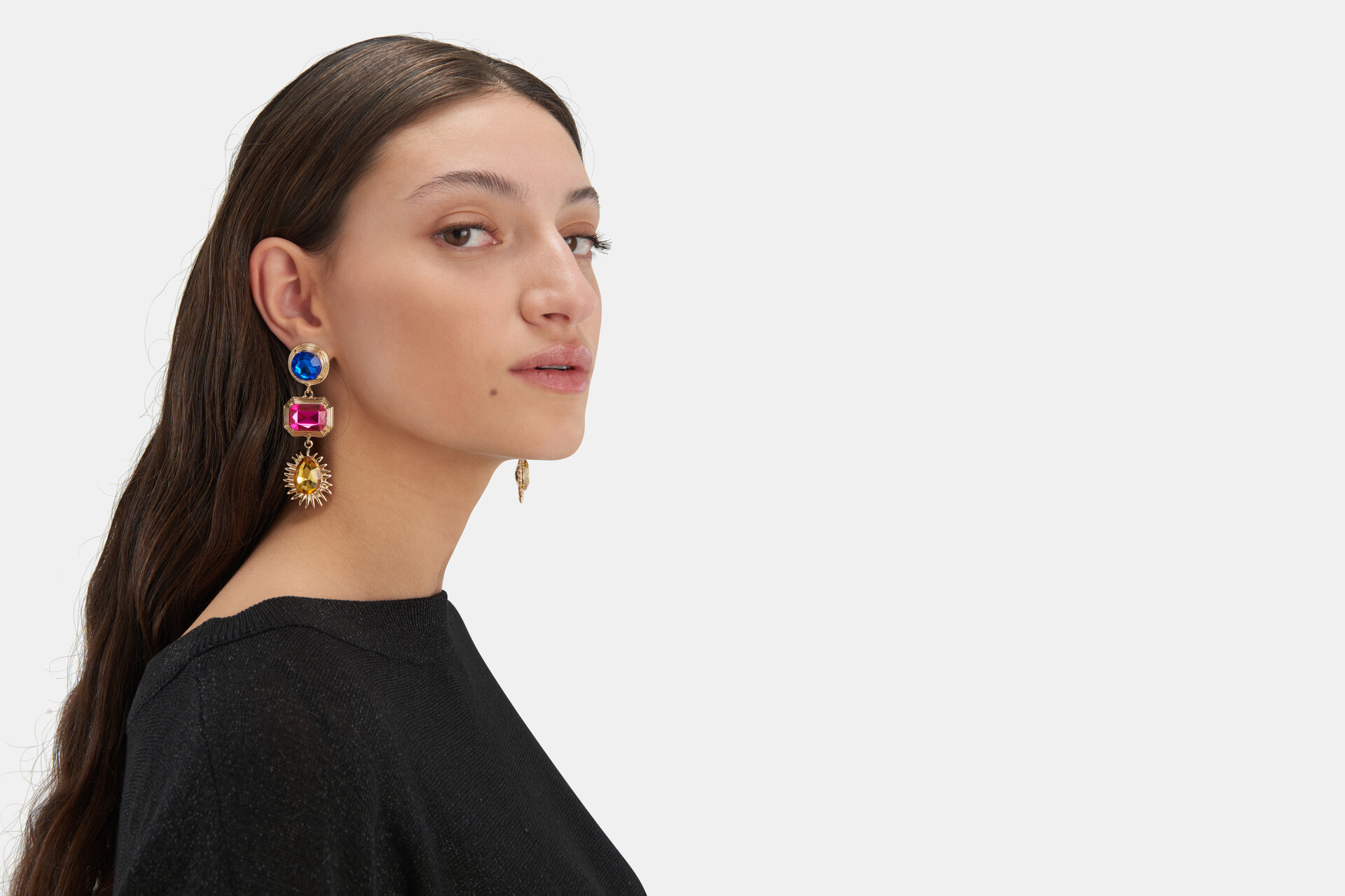 3 Stoned Colored Oorbellen ACCESSOIRES SHOEBY