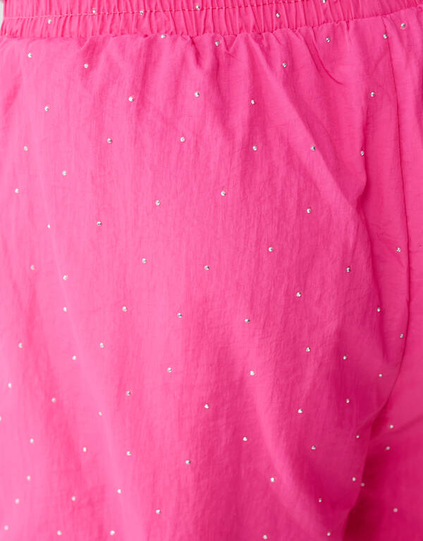 Strass Sporty Wide Leg Fit Broek Roze SHOEBY GIRLS