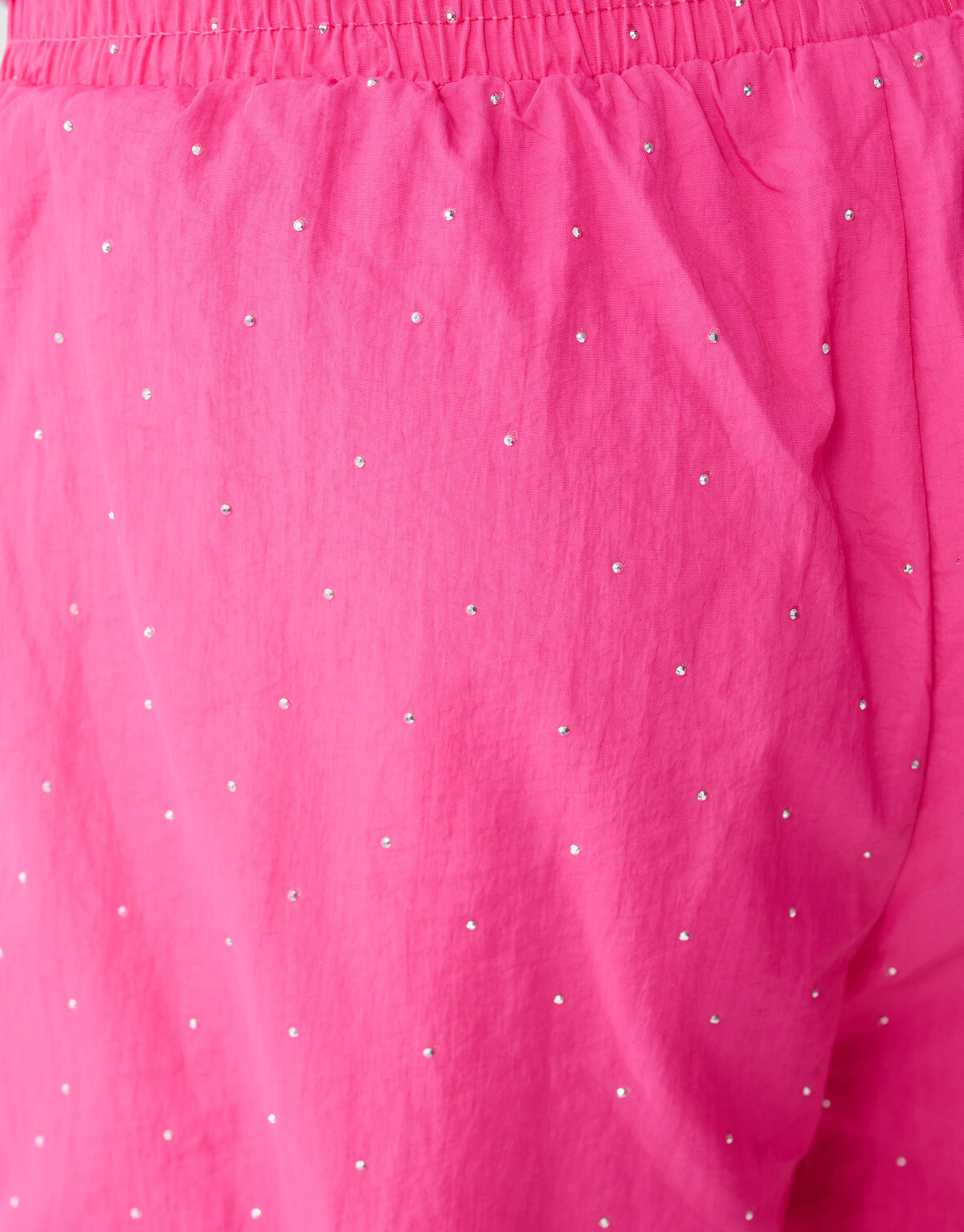 Strass Sporty Wide Leg Fit Broek Roze SHOEBY GIRLS