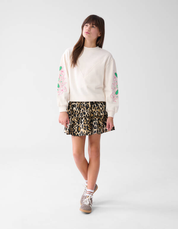 Printed Leopard Rok Bruin SHOEBY GIRLS