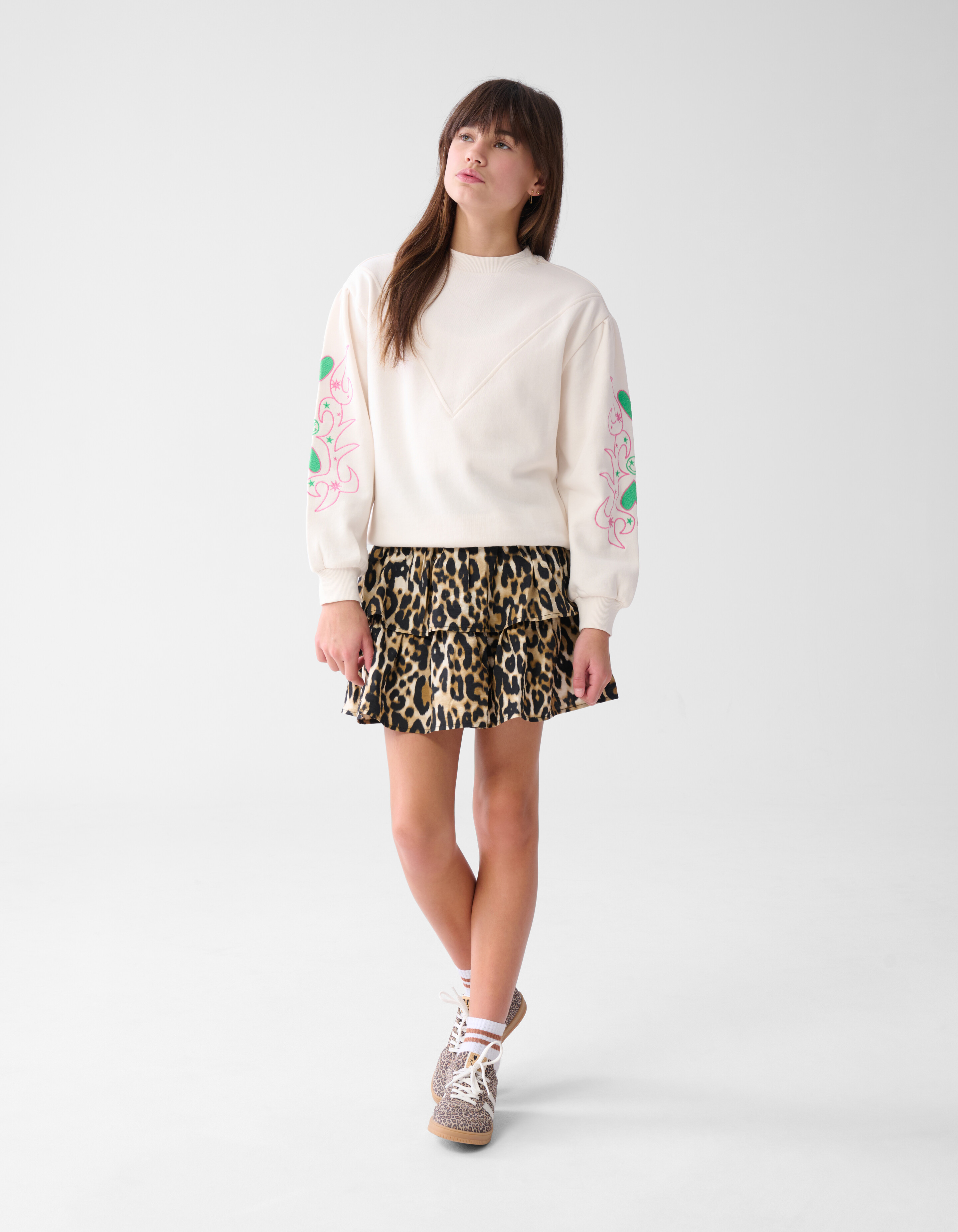 Printed Leopard Rok Bruin SHOEBY GIRLS