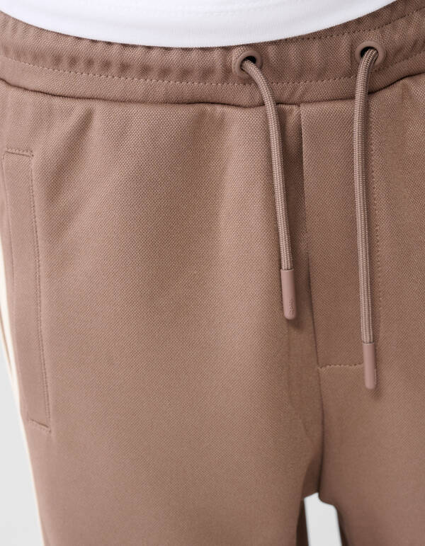 Sporty Pique Wide Leg Fit Broek Taupe SHOEBY BOYS
