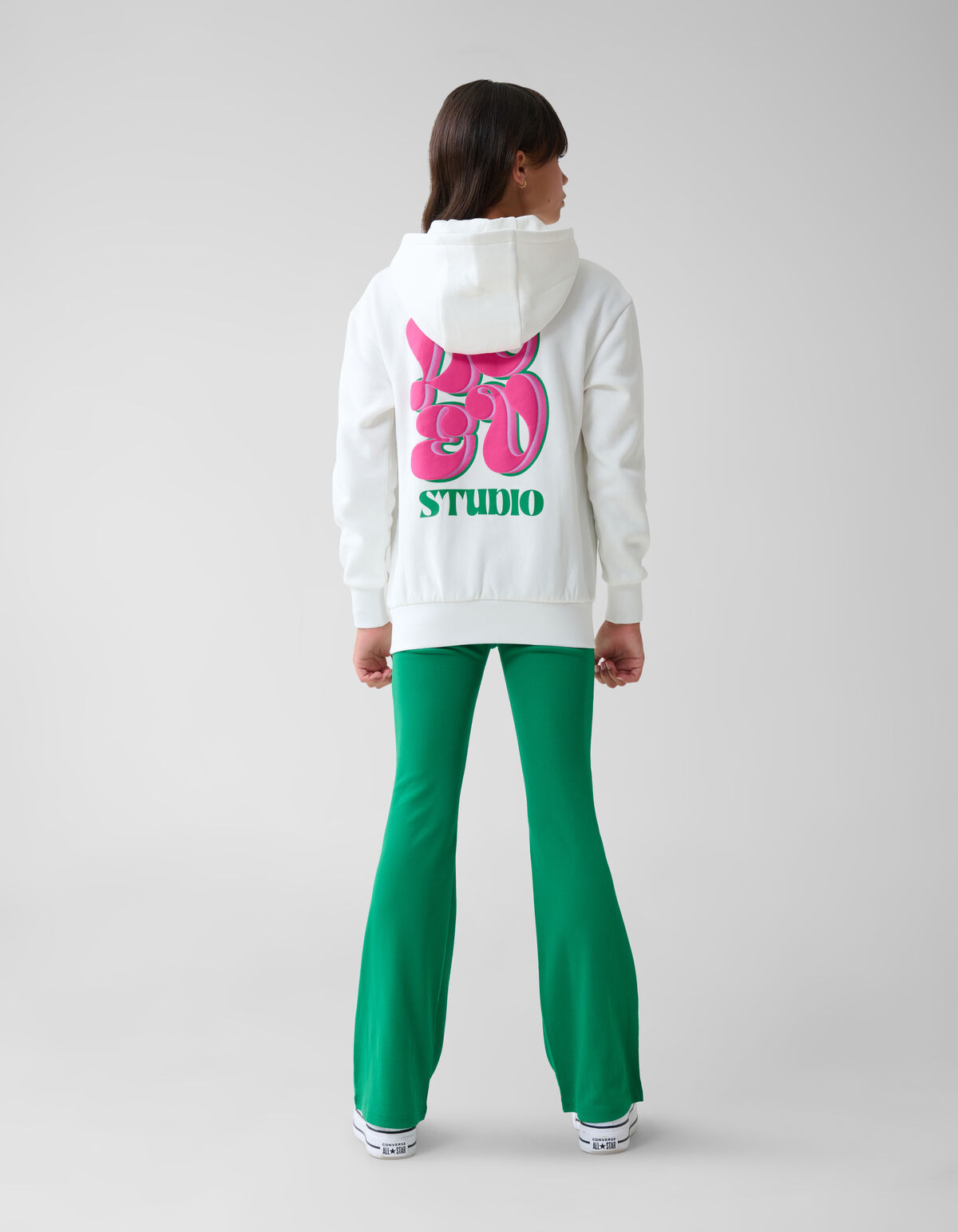 Rib Flared Legging Groen SHOEBY GIRLS