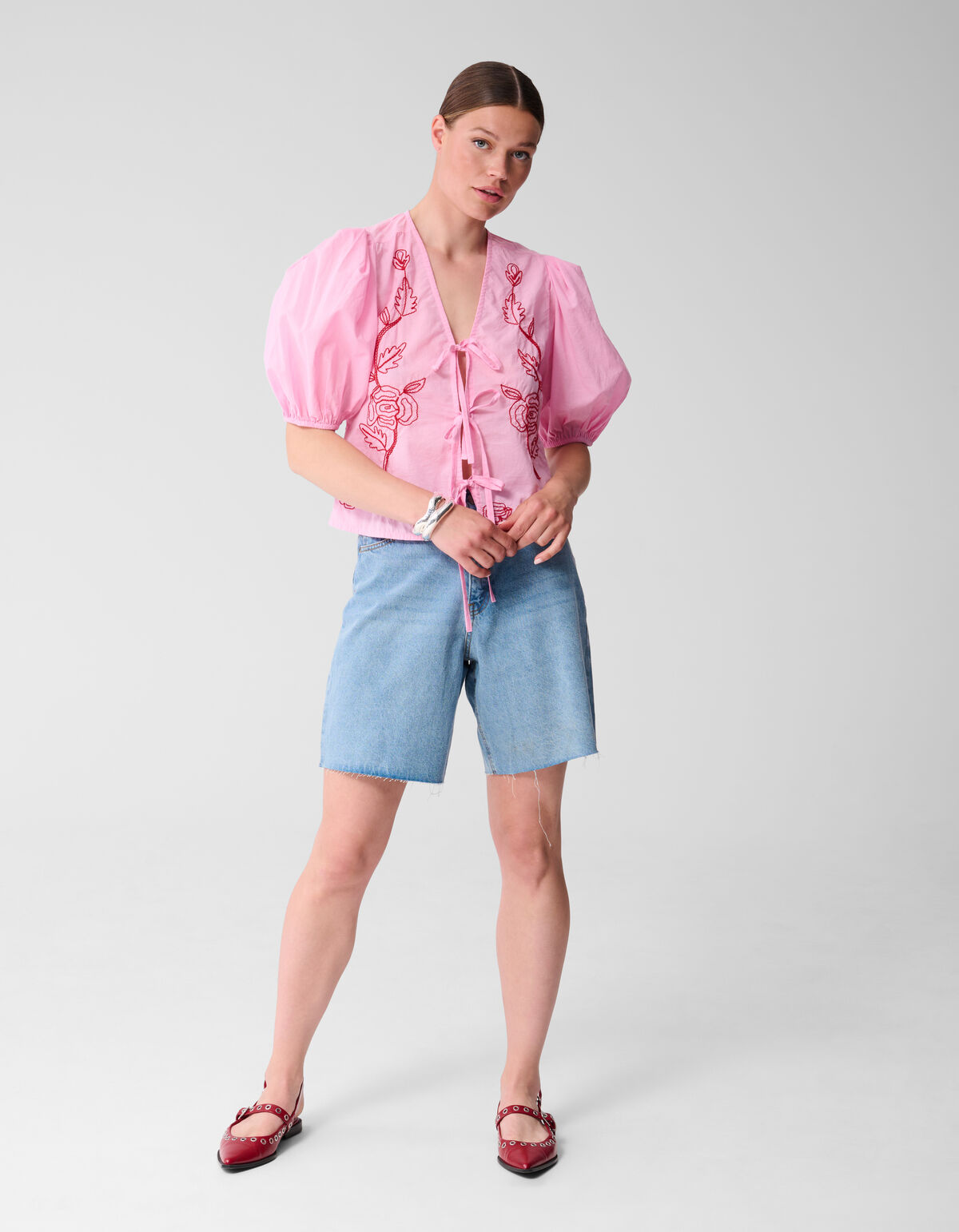 Embroidery Blouse Lichtroze SHOEBY WOMEN