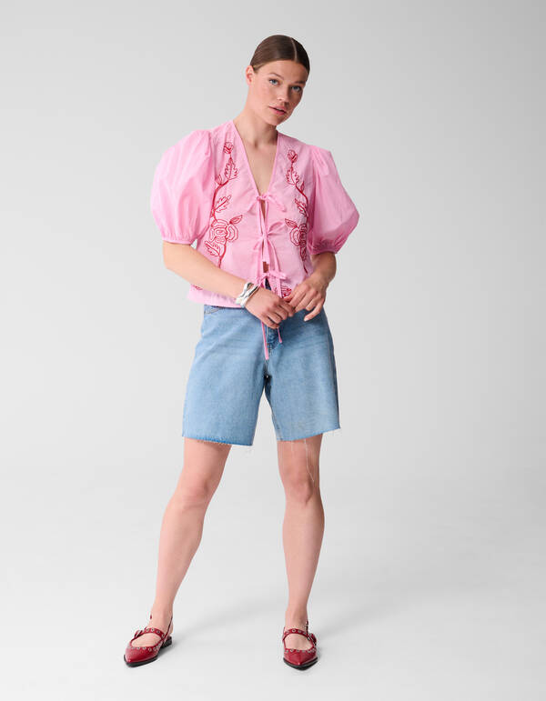 Embroidery Blouse Lichtroze SHOEBY WOMEN