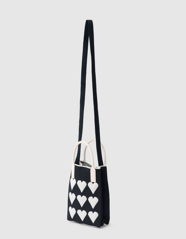Knitted Heart Bag Zwart SHOEBY ACCESSOIRES
