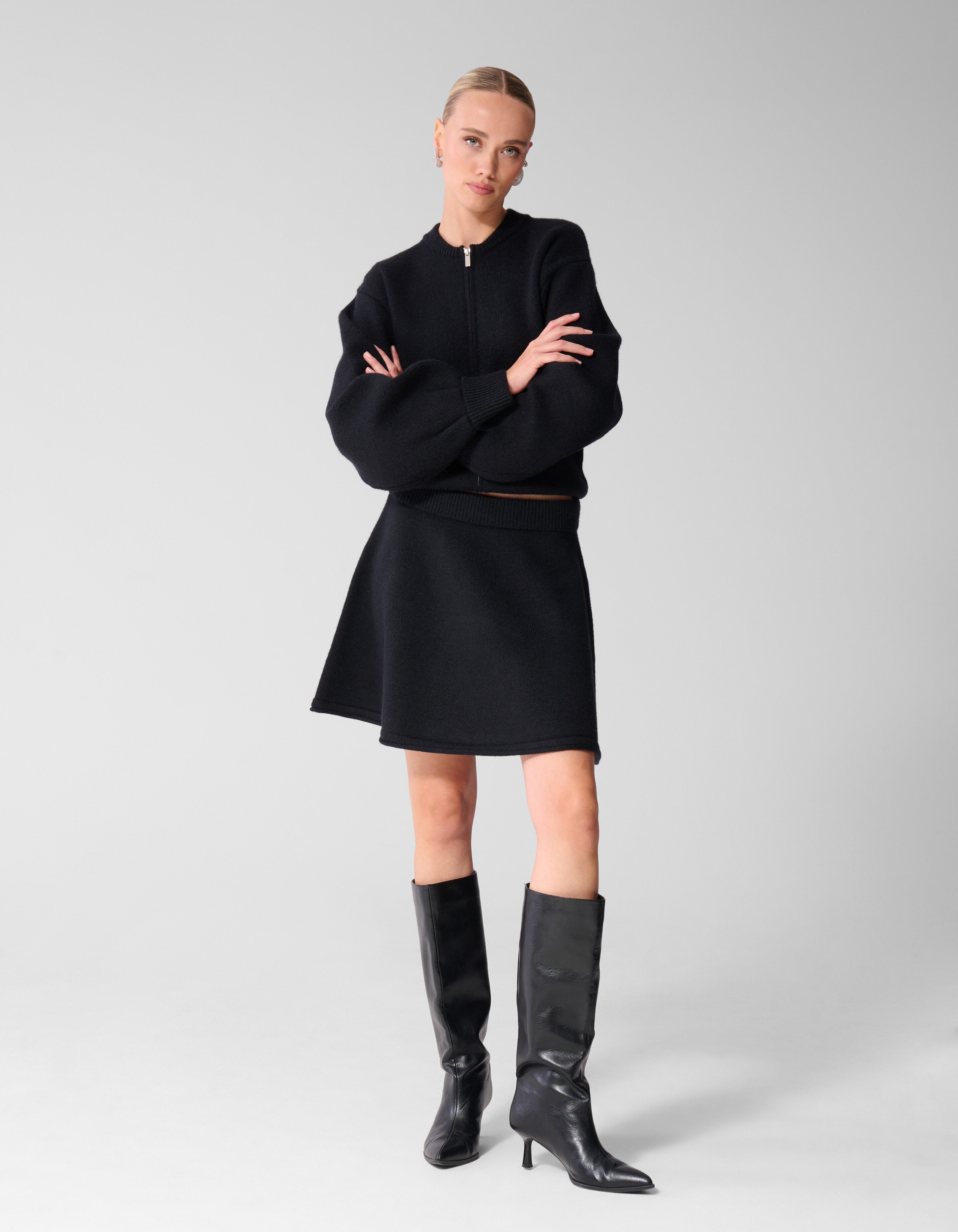 Gebreide Bomber Jack Antraciet SHOEBY WOMEN