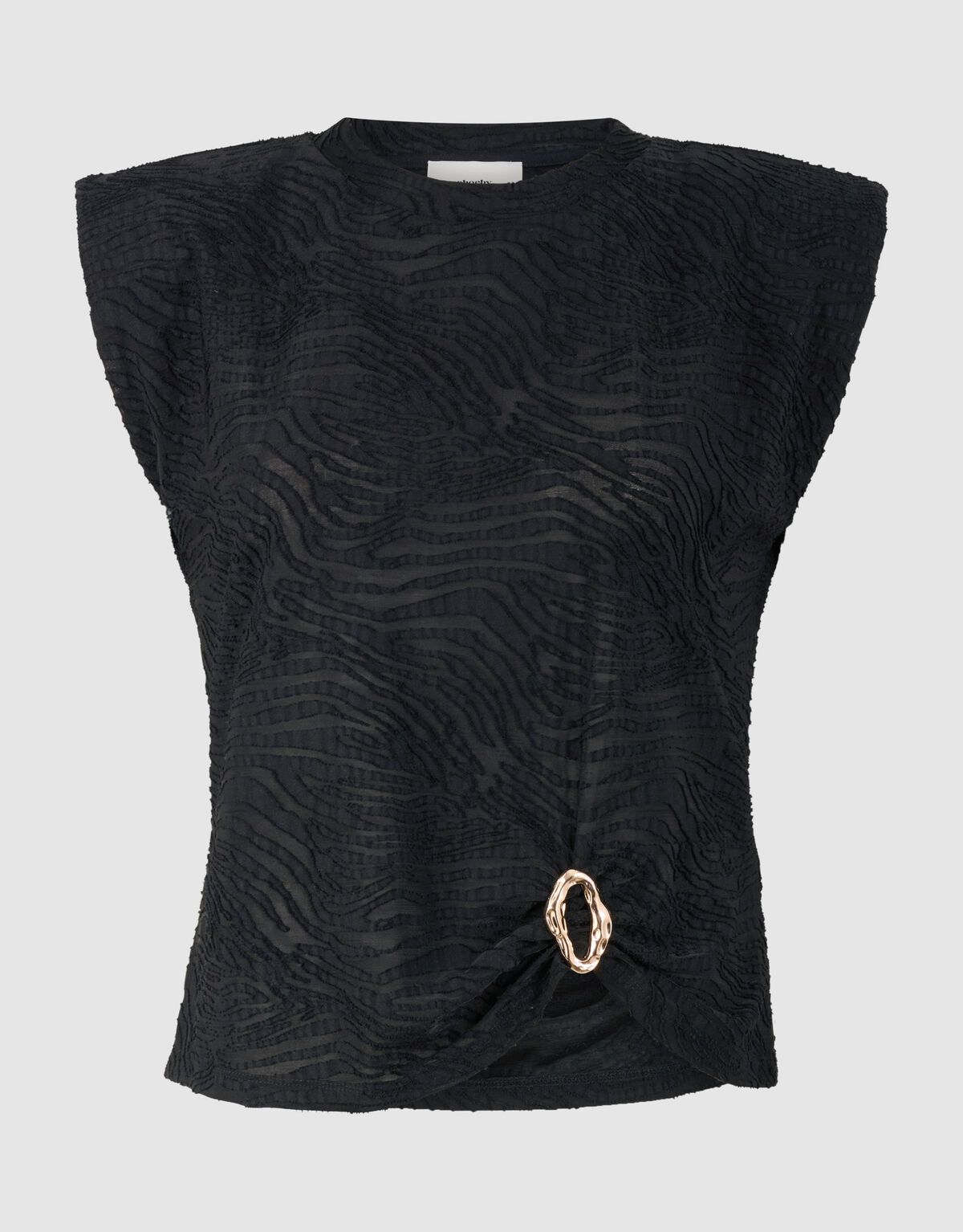 Zebra Organic Top Zwart SHOEBY WOMEN