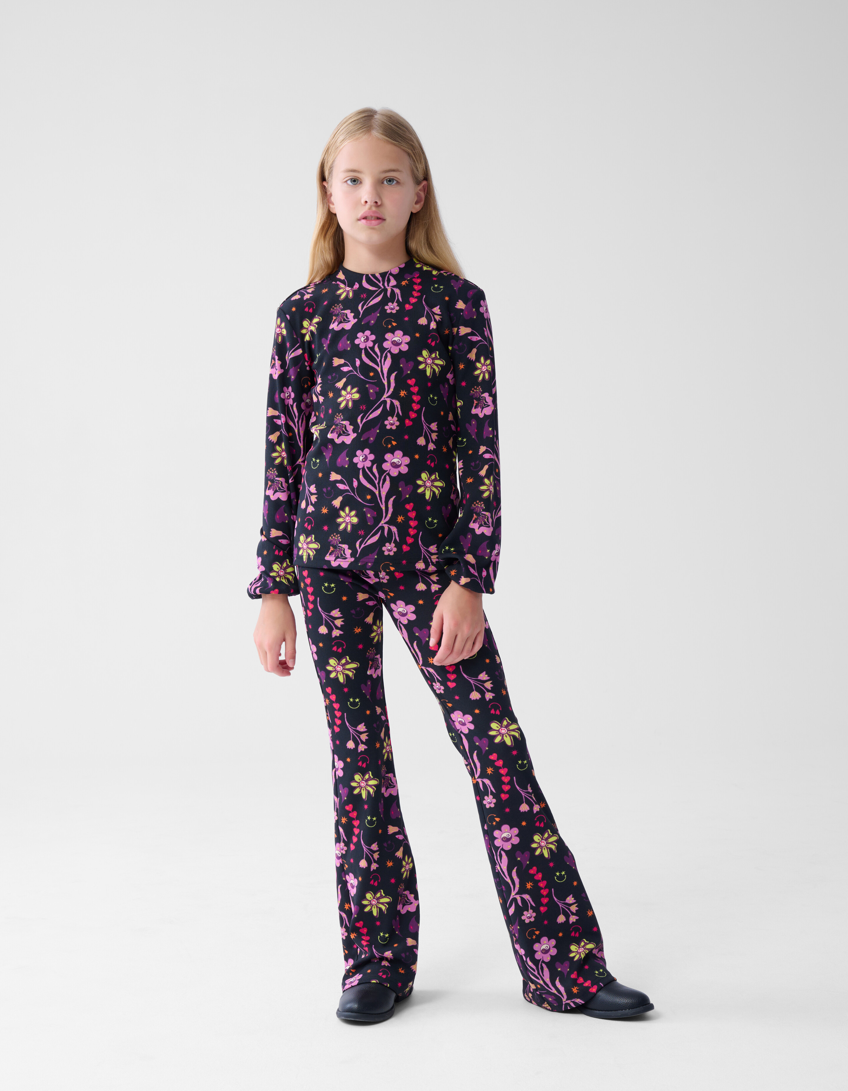 Doodle Print Top Zwart SHOEBY GIRLS