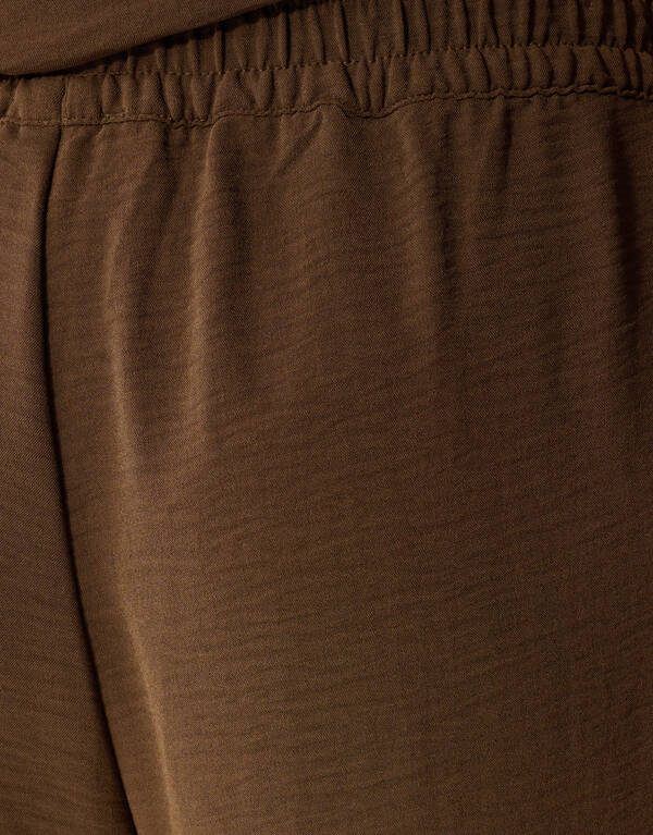 Twist Piping Wide Leg Fit Broek Bruin SHOEBY WOMEN