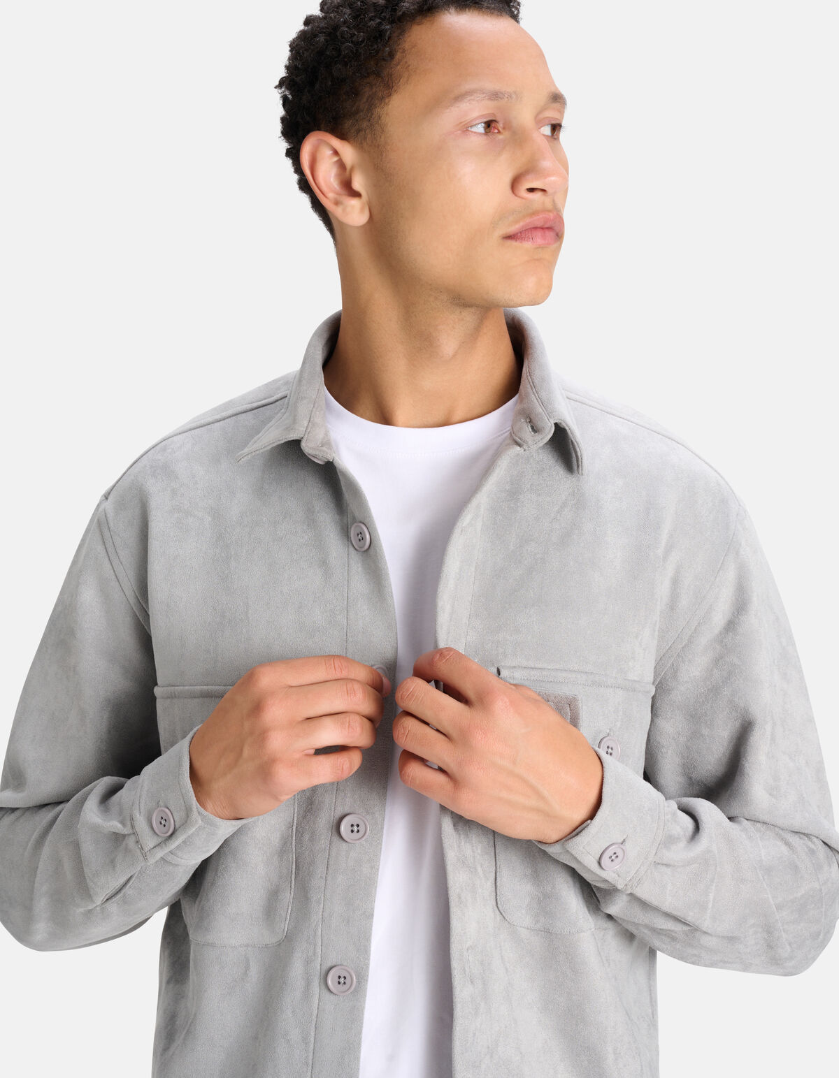 Suedine Overshirt Grijs REFILL