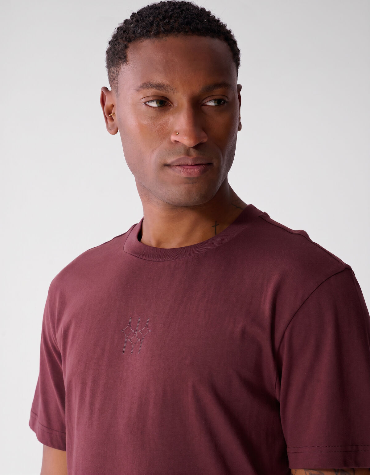 Sparkle Artwork T-shirt Donkerrood SHOEBY MEN