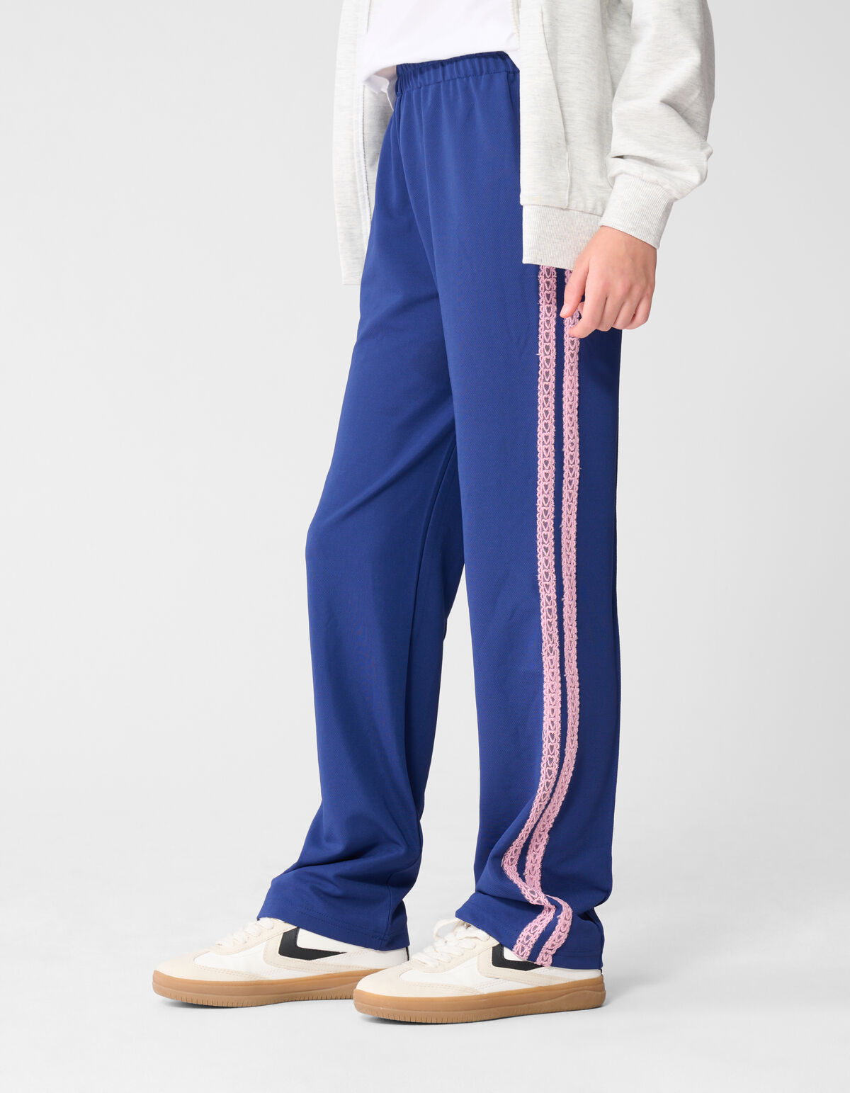 Sporty Wide Leg Broek Donkerblauw SHOEBY GIRLS