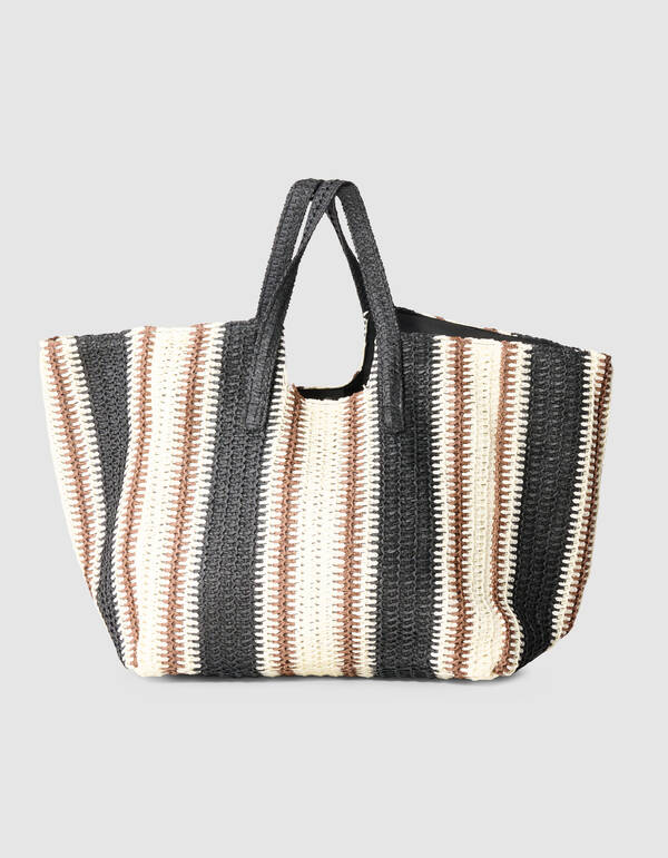 Gebreide Strandshopper Zwart/Bruin SHOEBY ACCESSOIRES