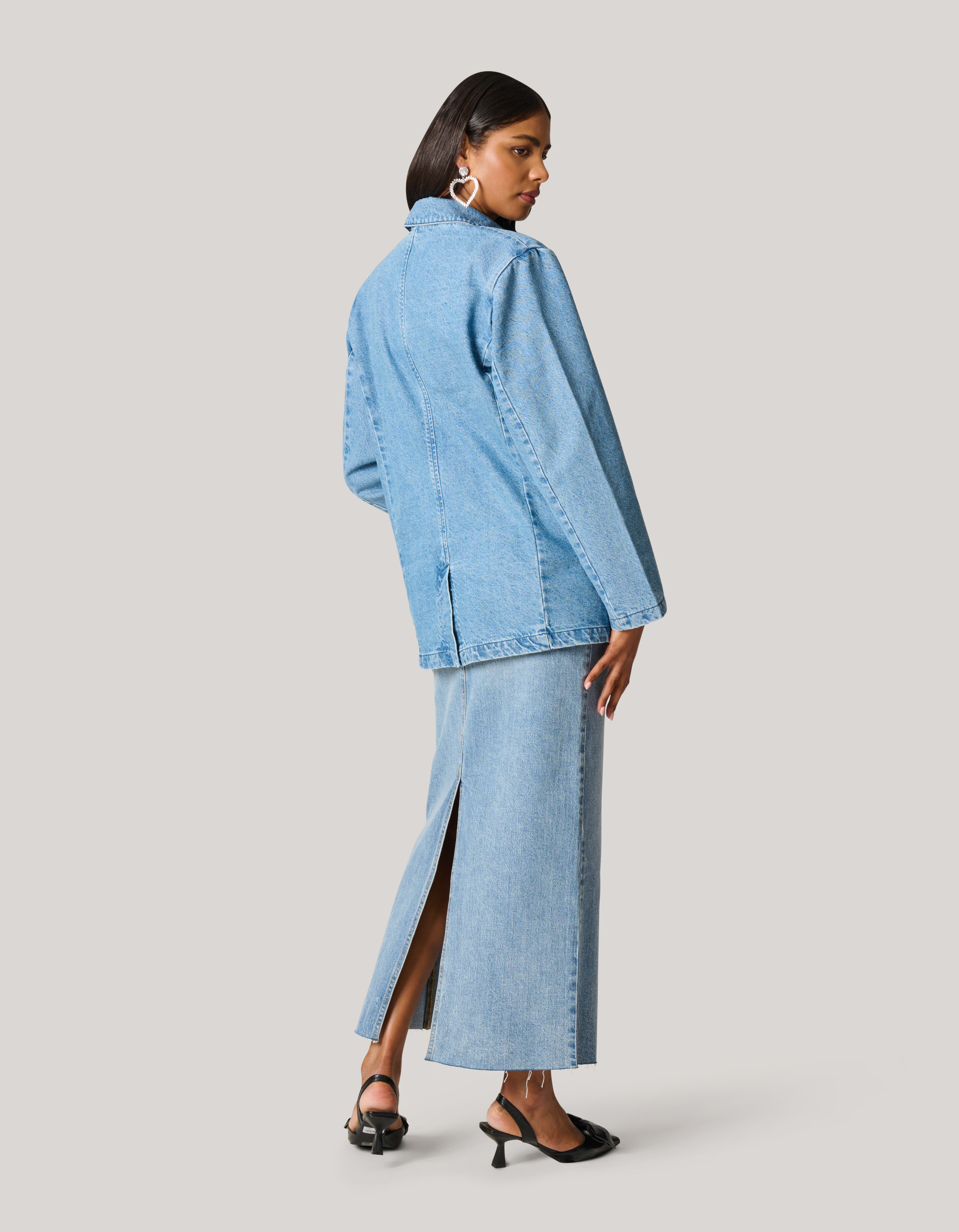 Oversized Denim Blazer Bleached SHOEBY WOMEN