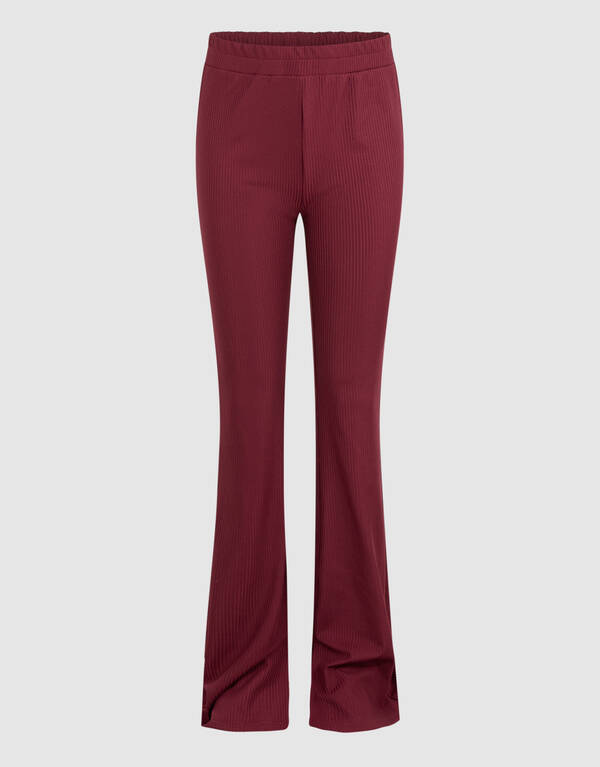 Solid Rib Flared Fit Legging Donkerrood SHOEBY GIRLS